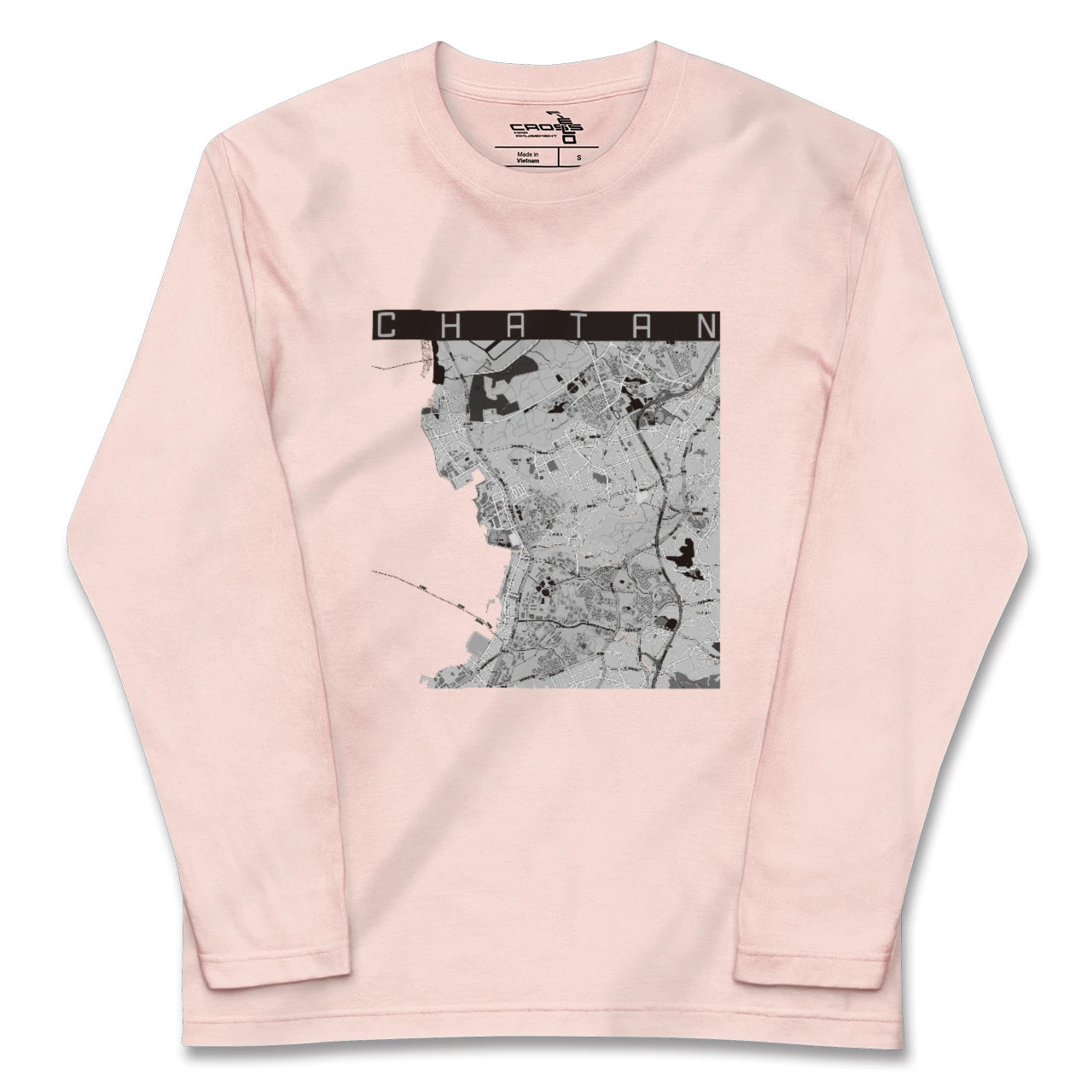 【北谷(沖縄県)】地図柄ロングスリーブTシャツ