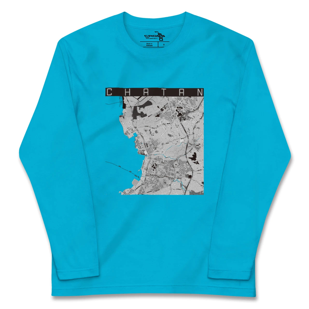 【北谷(沖縄県)】地図柄ロングスリーブTシャツ