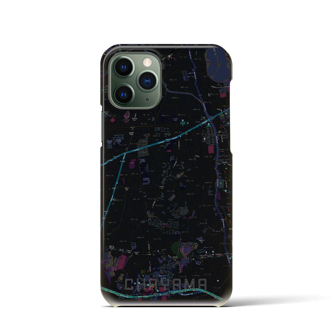 【茶山(福岡県)】地図柄iPhoneケース(バックカバータイプ)