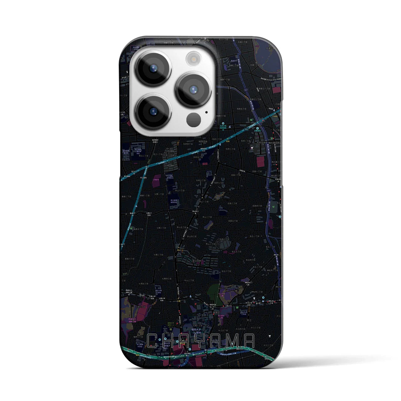 【茶山(福岡県)】地図柄iPhoneケース(バックカバータイプ)