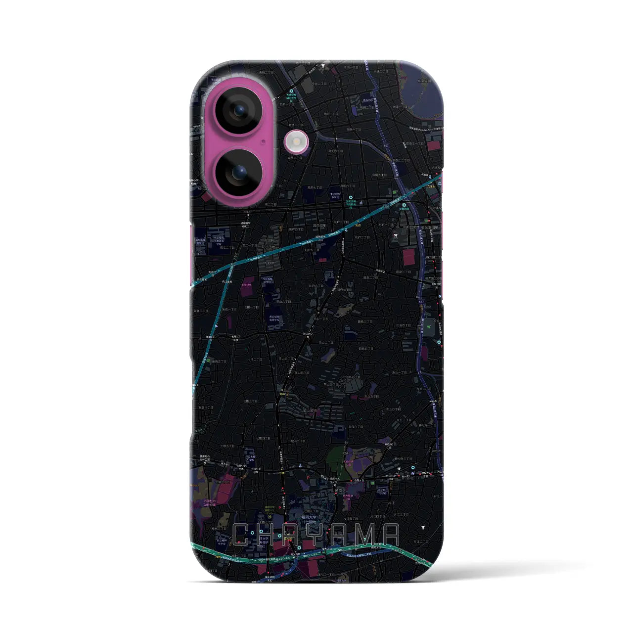 【茶山(福岡県)】地図柄iPhoneケース(バックカバータイプ)