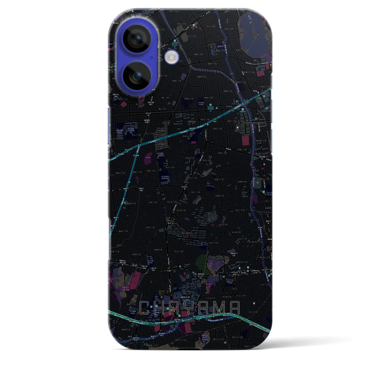 【茶山(福岡県)】地図柄iPhoneケース(バックカバータイプ)