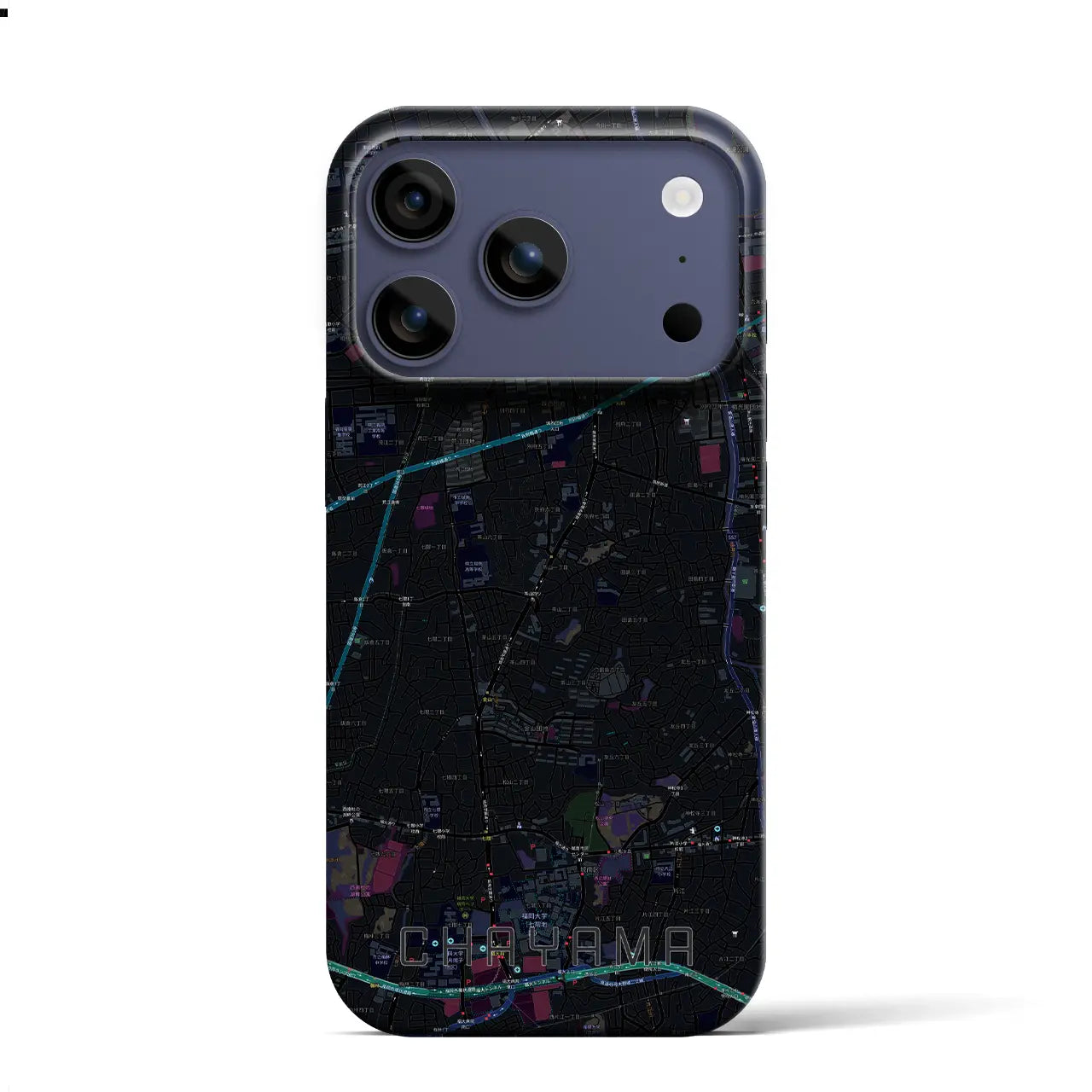 【茶山(福岡県)】地図柄iPhoneケース(バックカバータイプ)