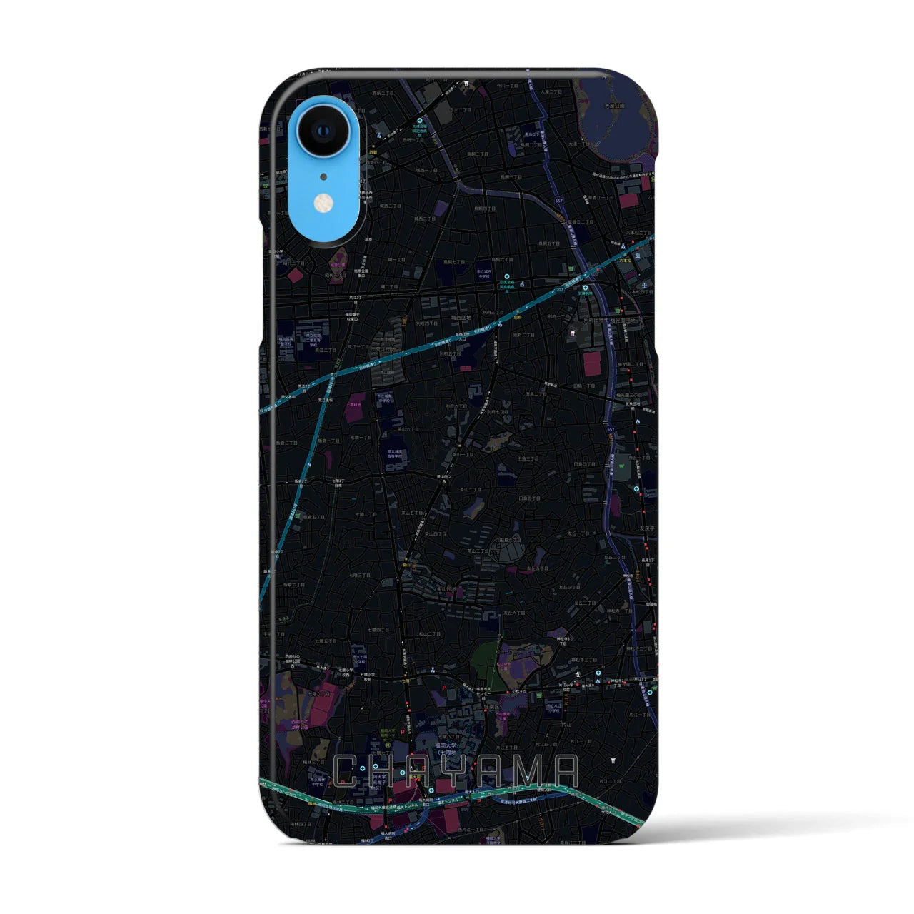 【茶山(福岡県)】地図柄iPhoneケース(バックカバータイプ)