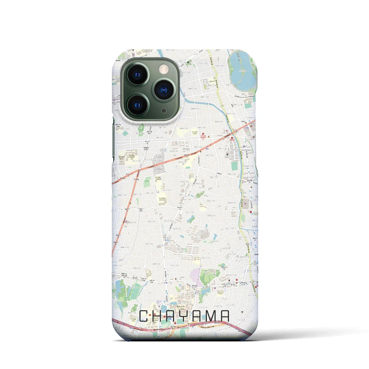【茶山(福岡県)】地図柄iPhoneケース(バックカバータイプ)