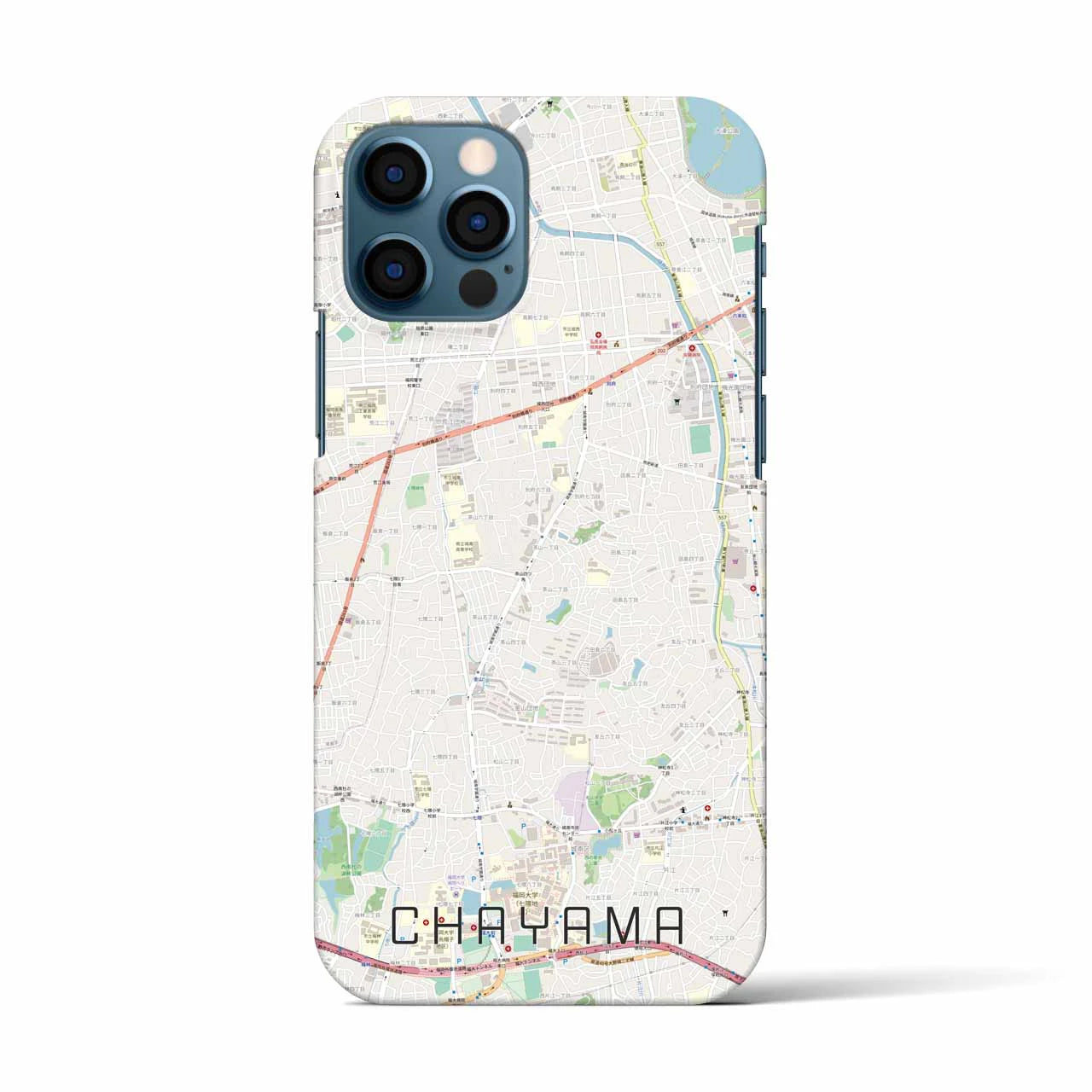 【茶山(福岡県)】地図柄iPhoneケース(バックカバータイプ)