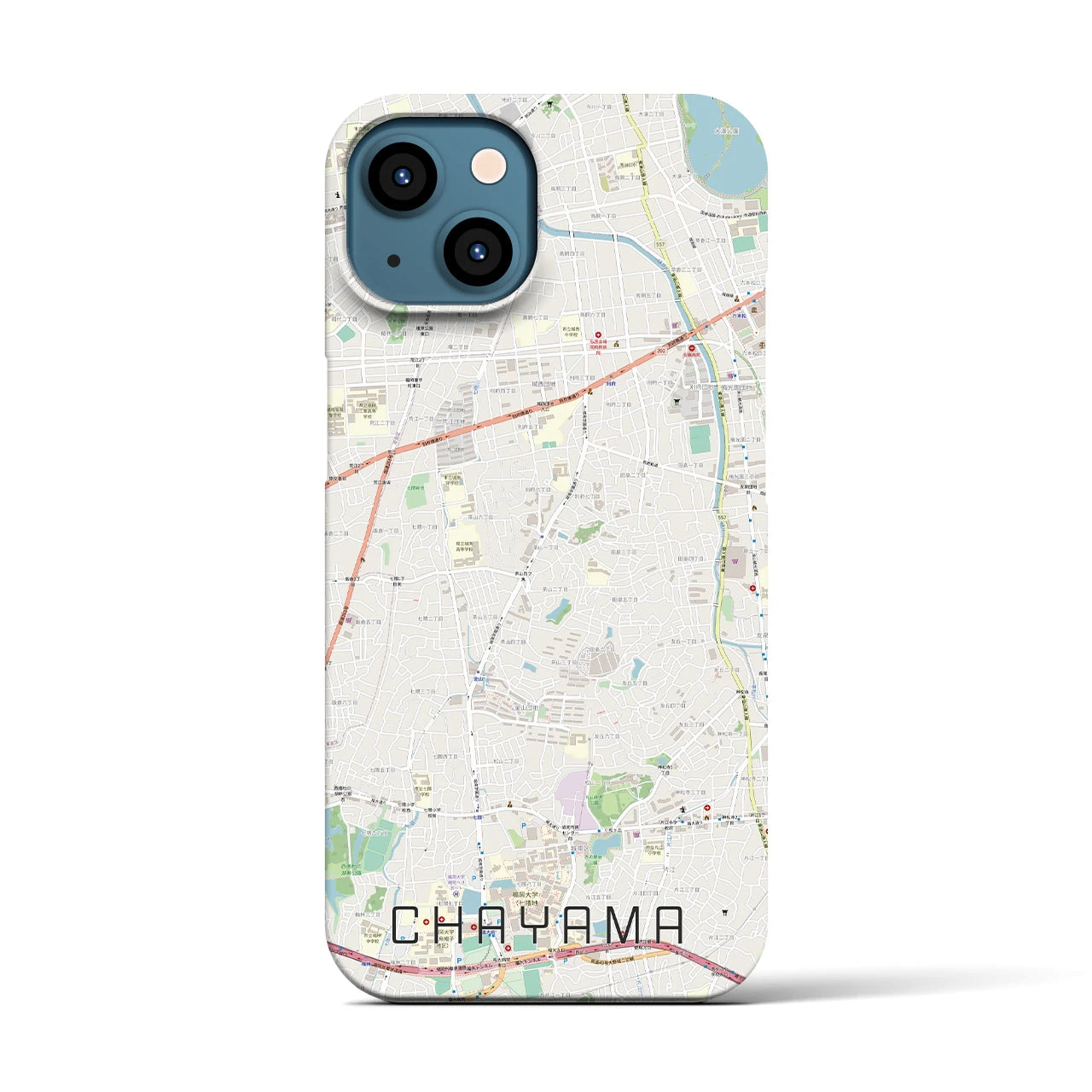 【茶山(福岡県)】地図柄iPhoneケース(バックカバータイプ)