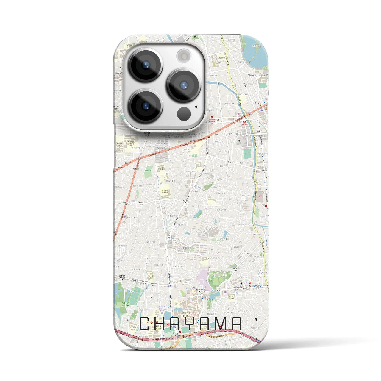 【茶山(福岡県)】地図柄iPhoneケース(バックカバータイプ)