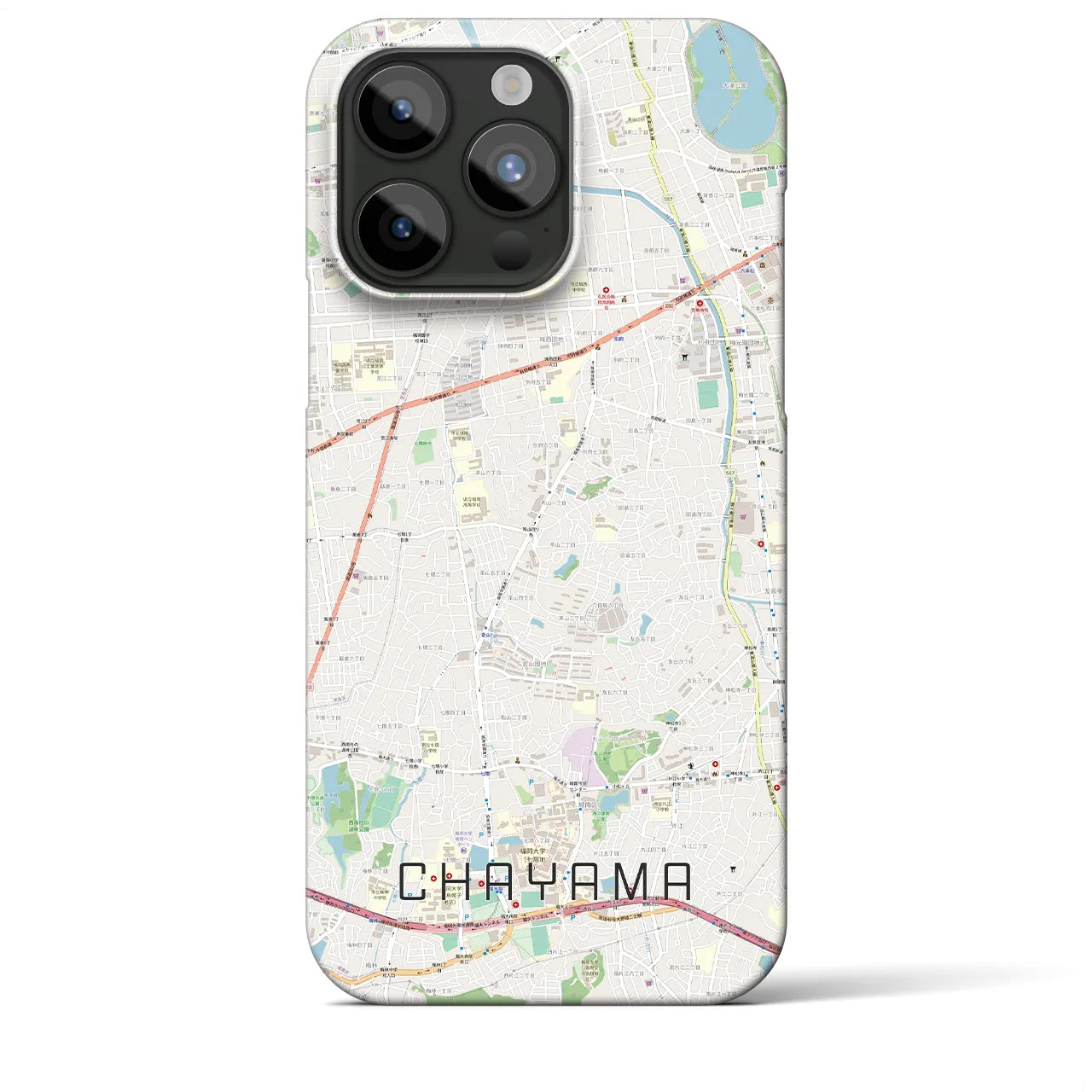 【茶山(福岡県)】地図柄iPhoneケース(バックカバータイプ)