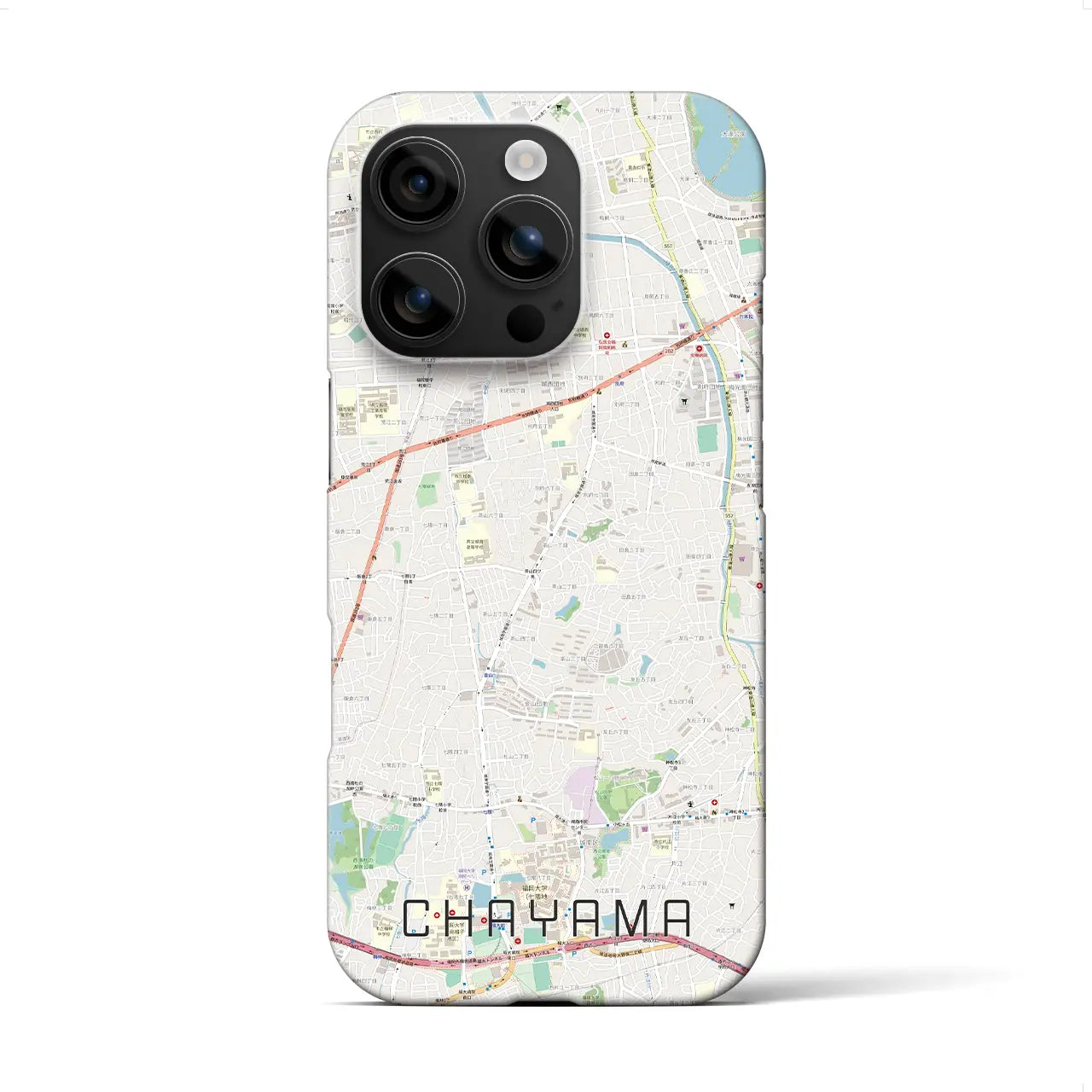 【茶山(福岡県)】地図柄iPhoneケース(バックカバータイプ)