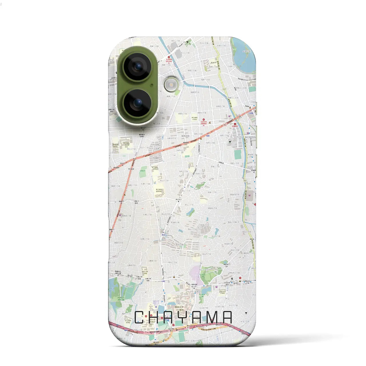 【茶山(福岡県)】地図柄iPhoneケース(バックカバータイプ)
