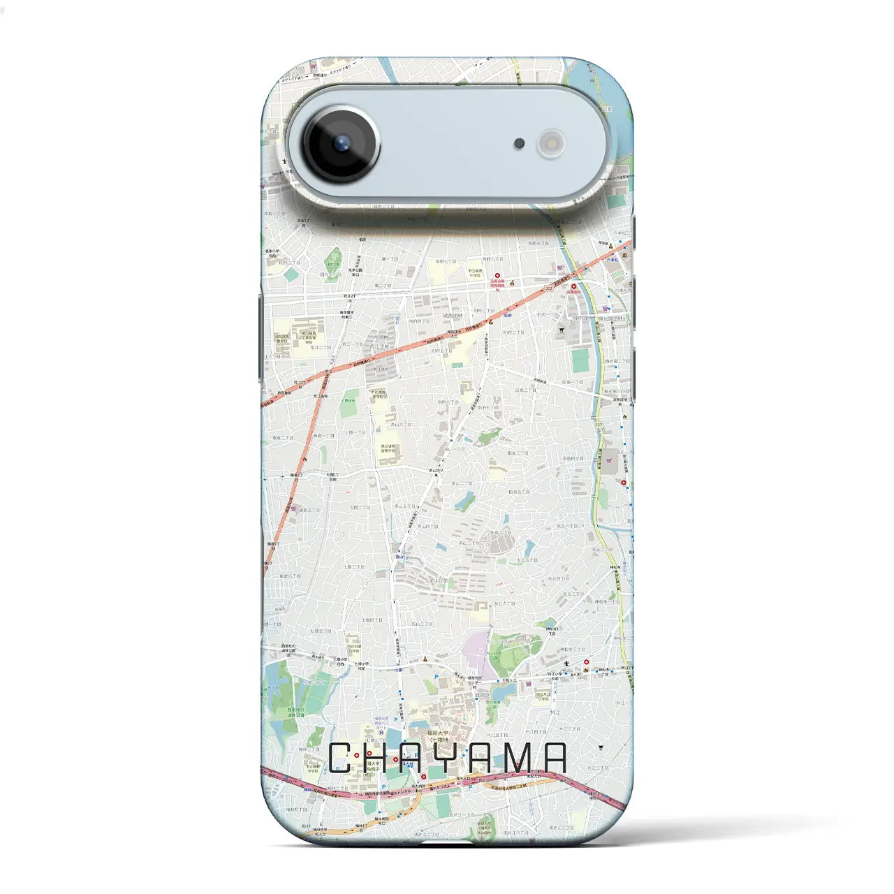 【茶山(福岡県)】地図柄iPhoneケース(バックカバータイプ)ブラック・iPhone 17 Pro Max 用