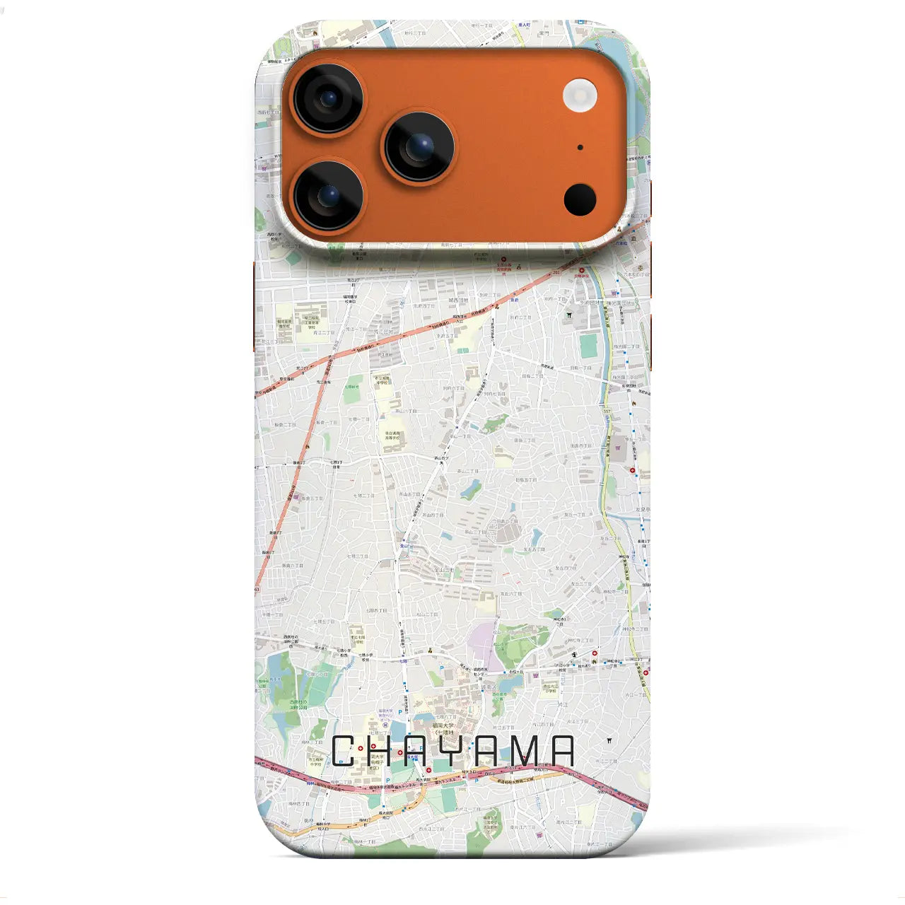 【茶山(福岡県)】地図柄iPhoneケース(バックカバータイプ)