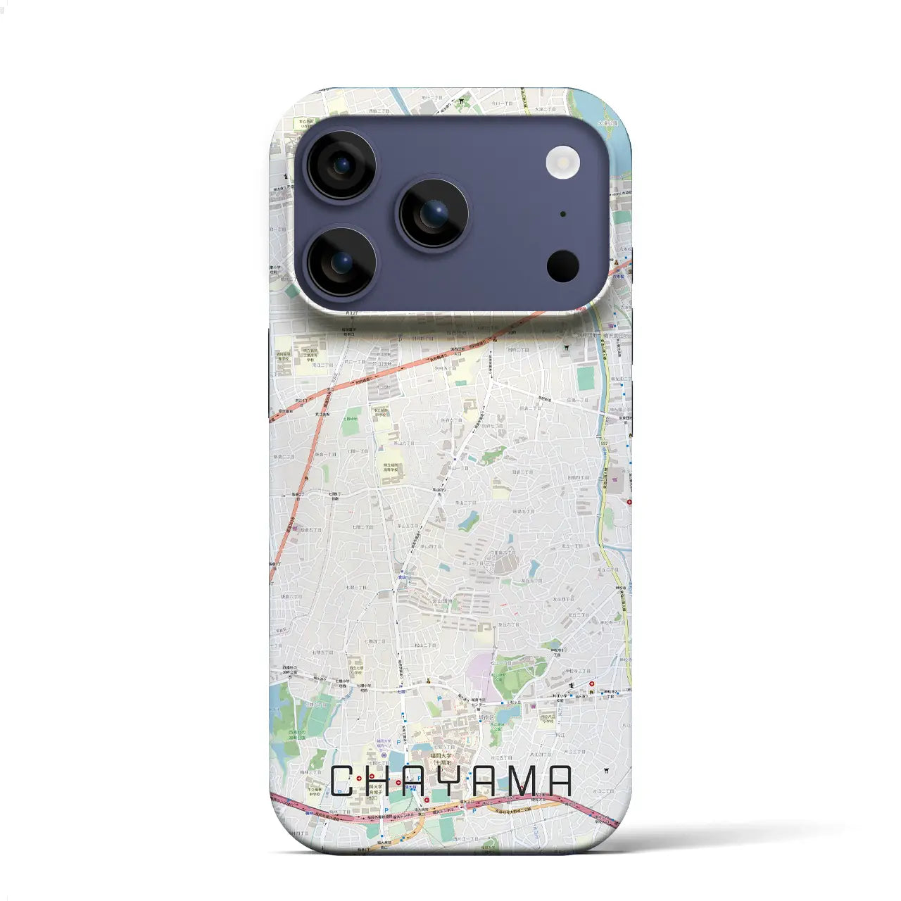 【茶山(福岡県)】地図柄iPhoneケース(バックカバータイプ)ナチュラル・iPhone 17 Pro Max 用