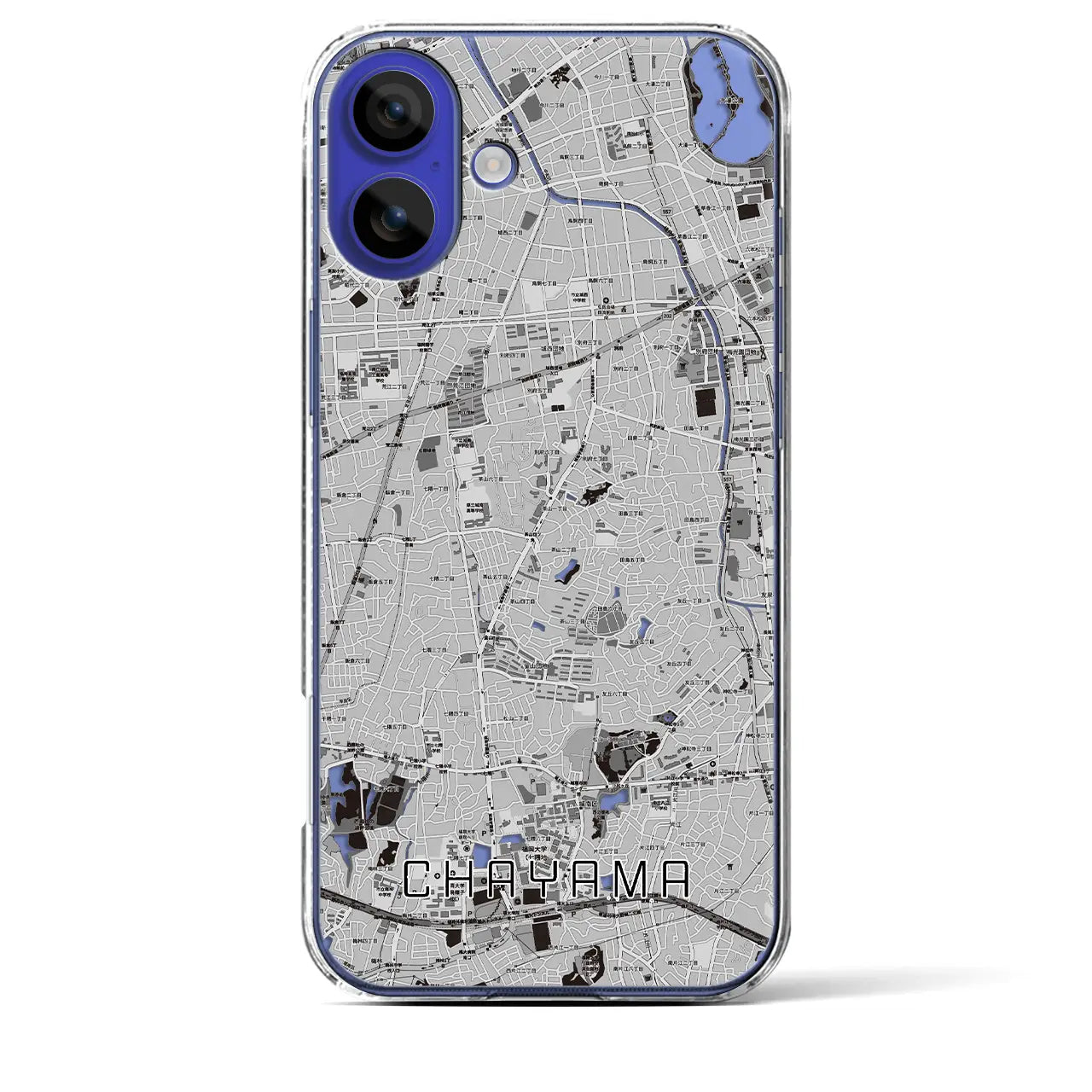 【茶山(福岡県)】地図柄iPhoneケース(クリアタイプ)モノトーン・iPhone 16 Pro Max 用