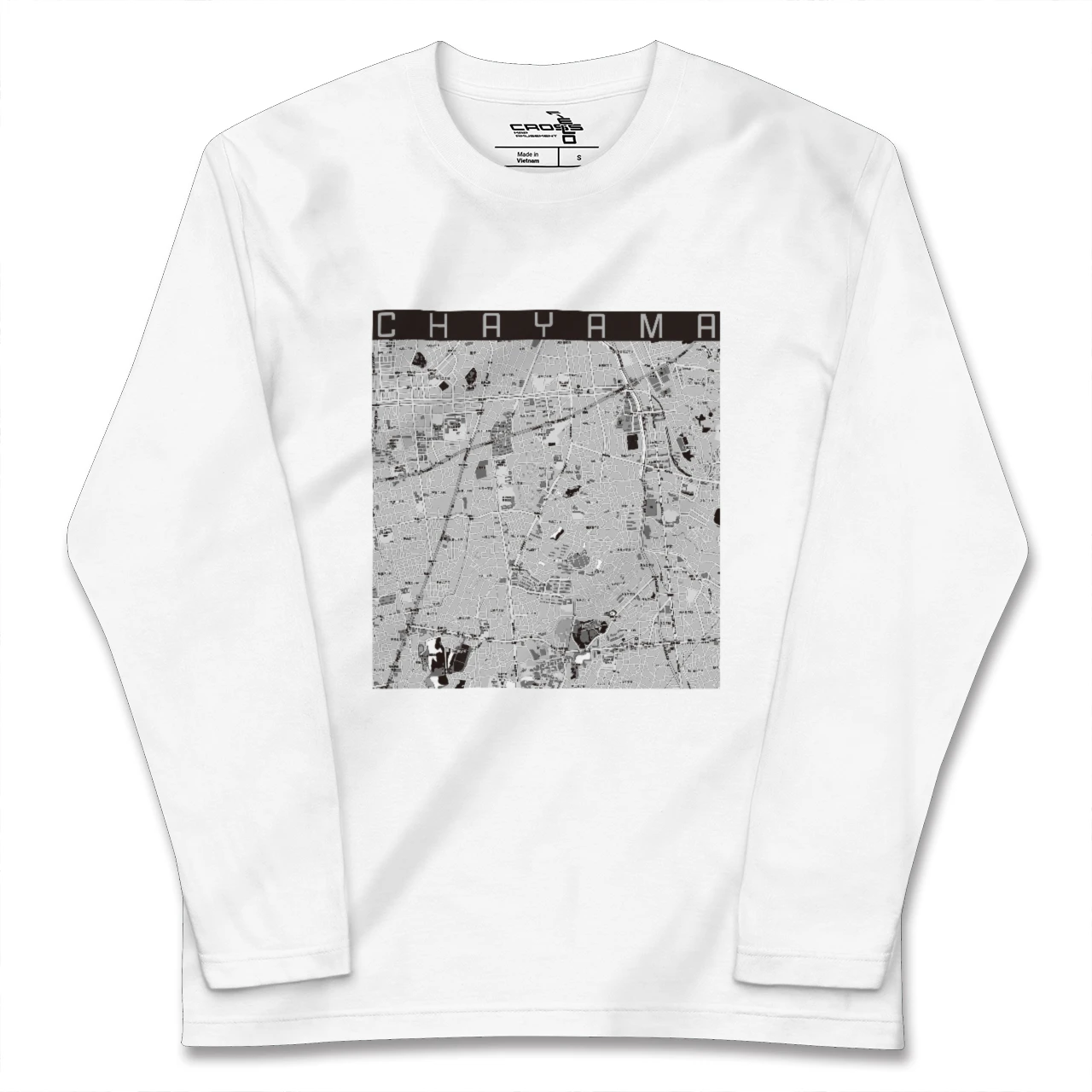 【茶山(福岡県)】地図柄ロングスリーブTシャツ