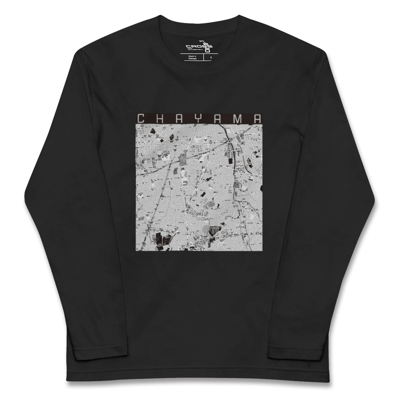 【茶山(福岡県)】地図柄ロングスリーブTシャツ