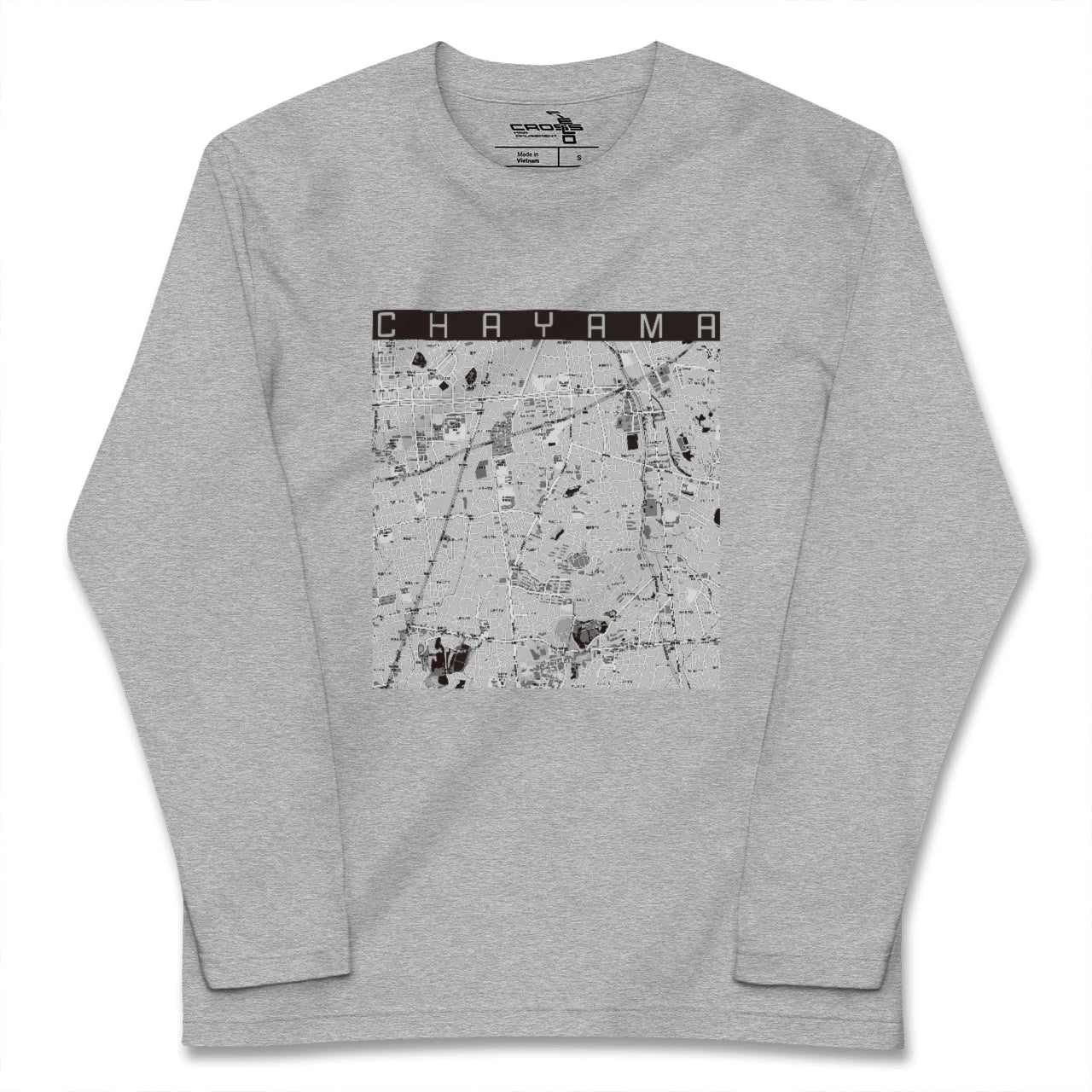 【茶山(福岡県)】地図柄ロングスリーブTシャツ