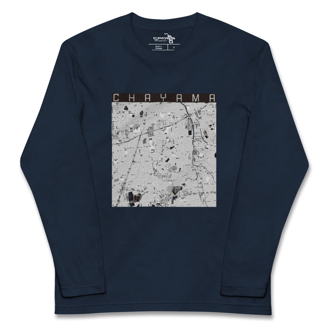 【茶山(福岡県)】地図柄ロングスリーブTシャツ