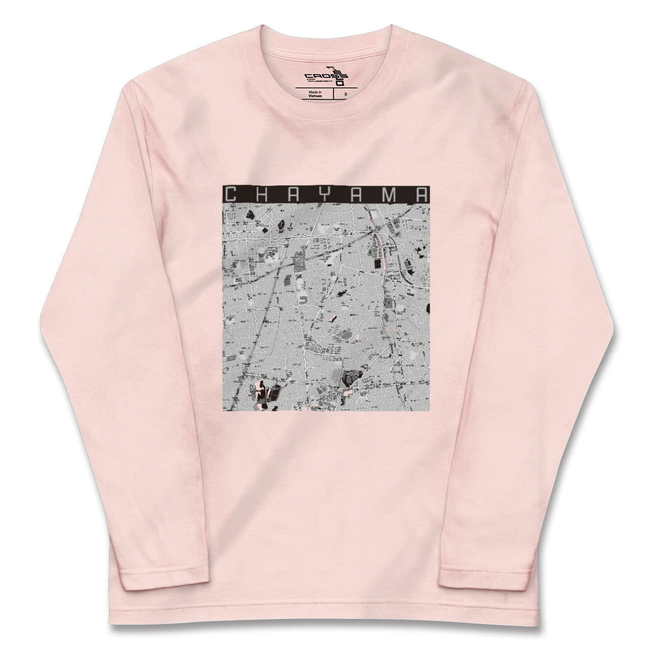 【茶山(福岡県)】地図柄ロングスリーブTシャツ
