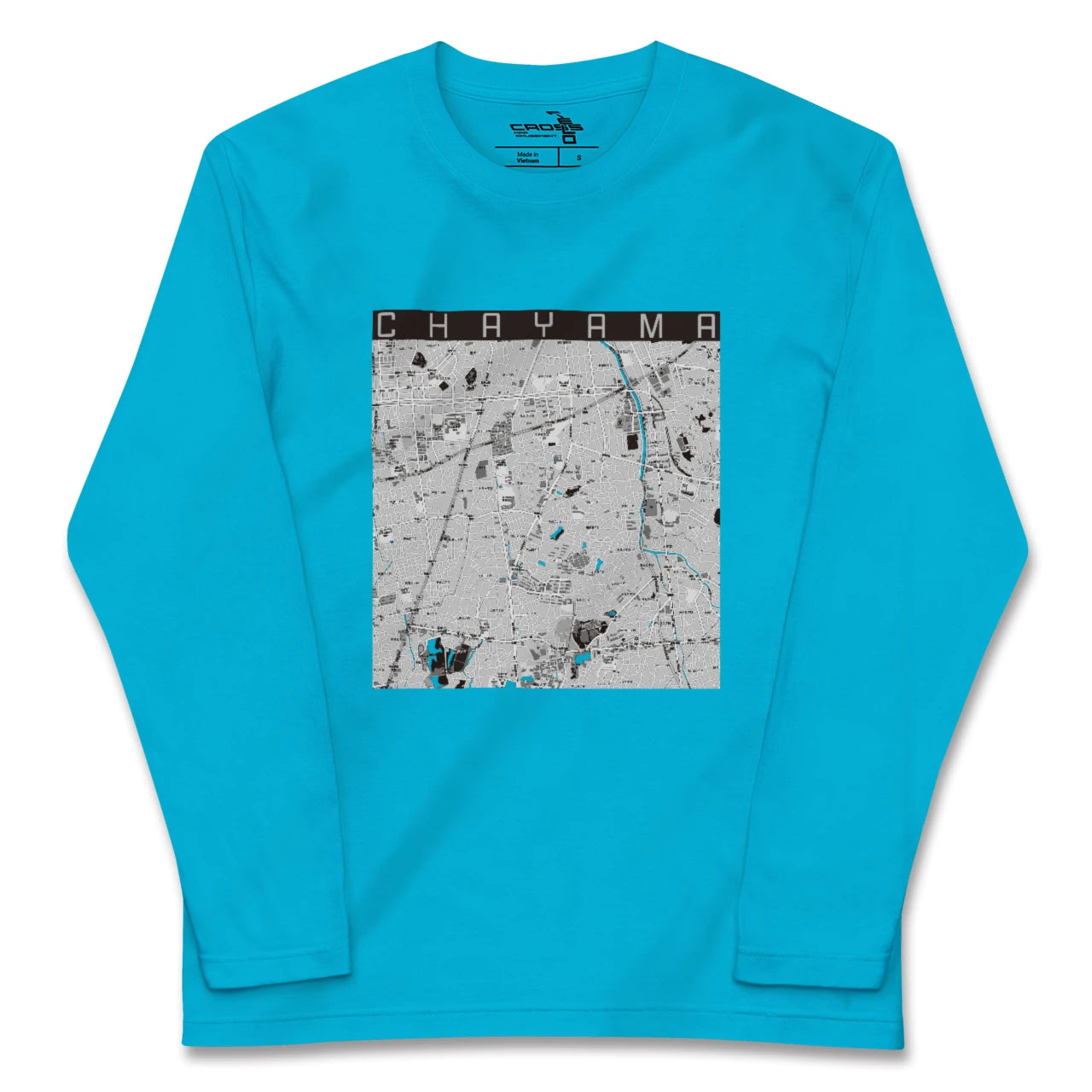【茶山(福岡県)】地図柄ロングスリーブTシャツ