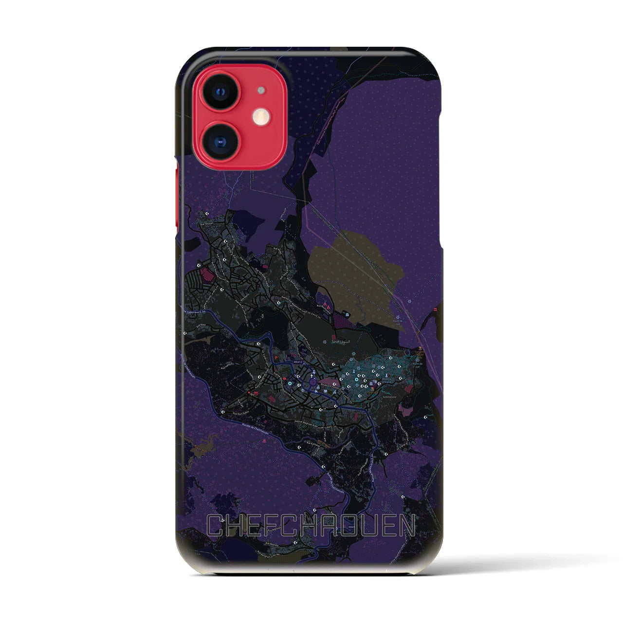 【シャウエン(モロッコ)】地図柄iPhoneケース(バックカバータイプ)