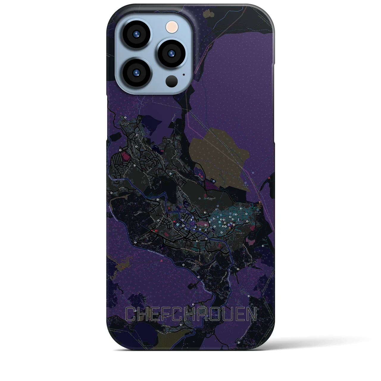 【シャウエン(モロッコ)】地図柄iPhoneケース(バックカバータイプ)