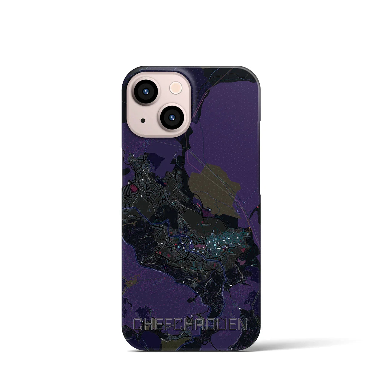 【シャウエン(モロッコ)】地図柄iPhoneケース(バックカバータイプ)