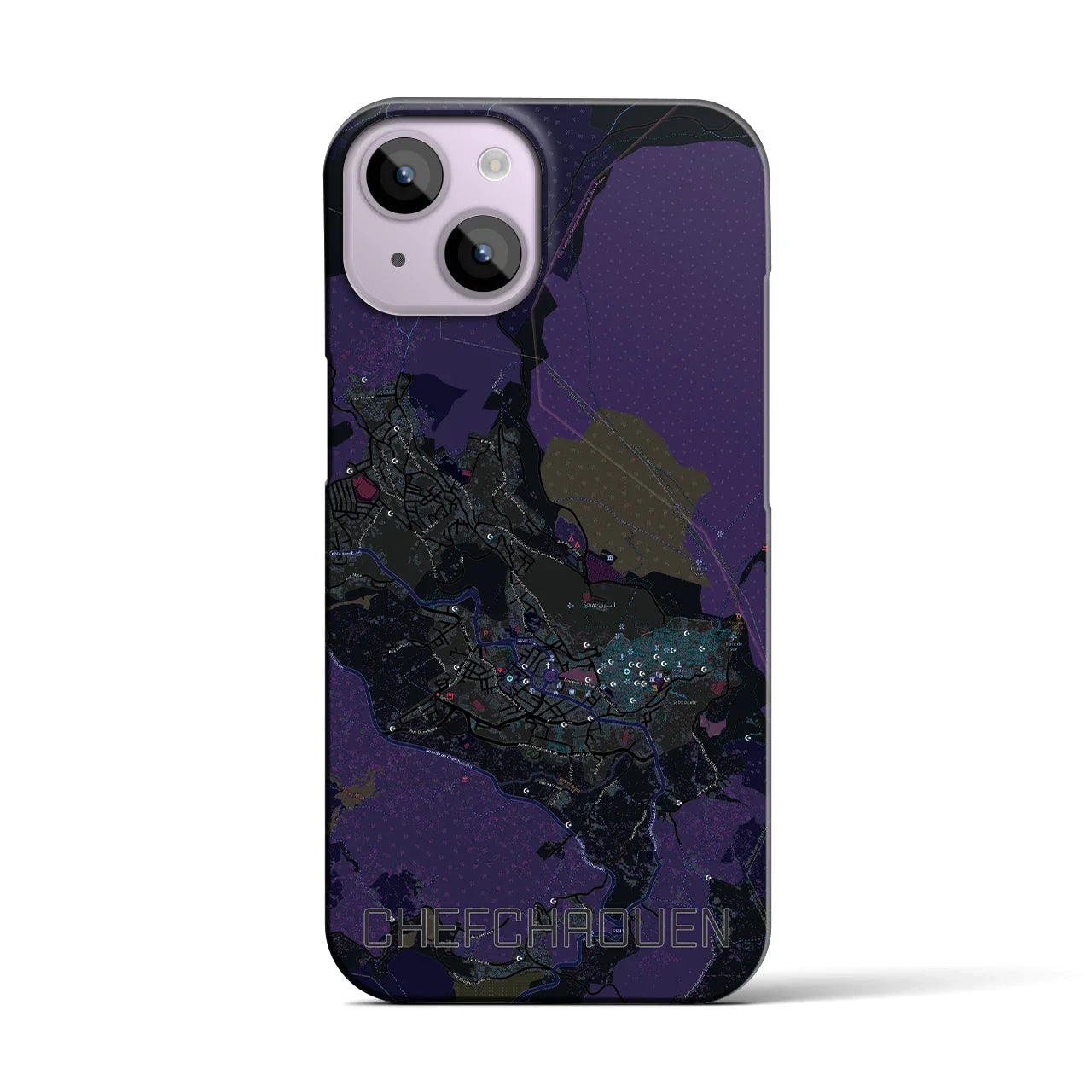 【シャウエン(モロッコ)】地図柄iPhoneケース(バックカバータイプ)