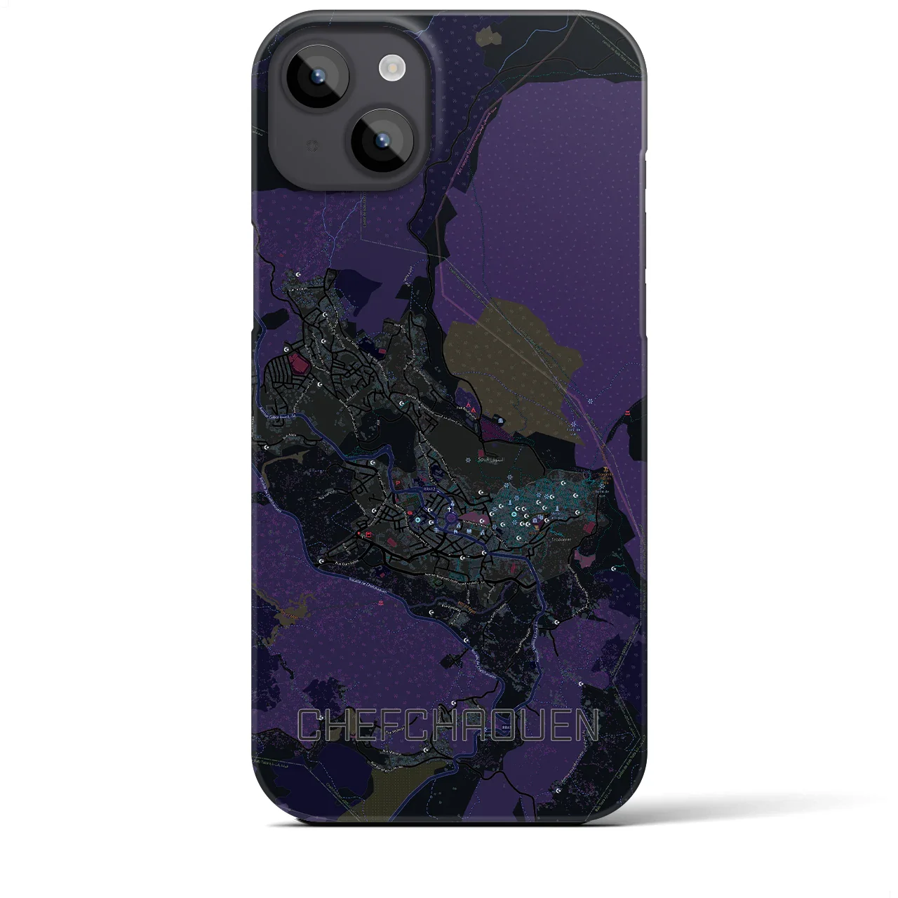 【シャウエン(モロッコ)】地図柄iPhoneケース(バックカバータイプ)