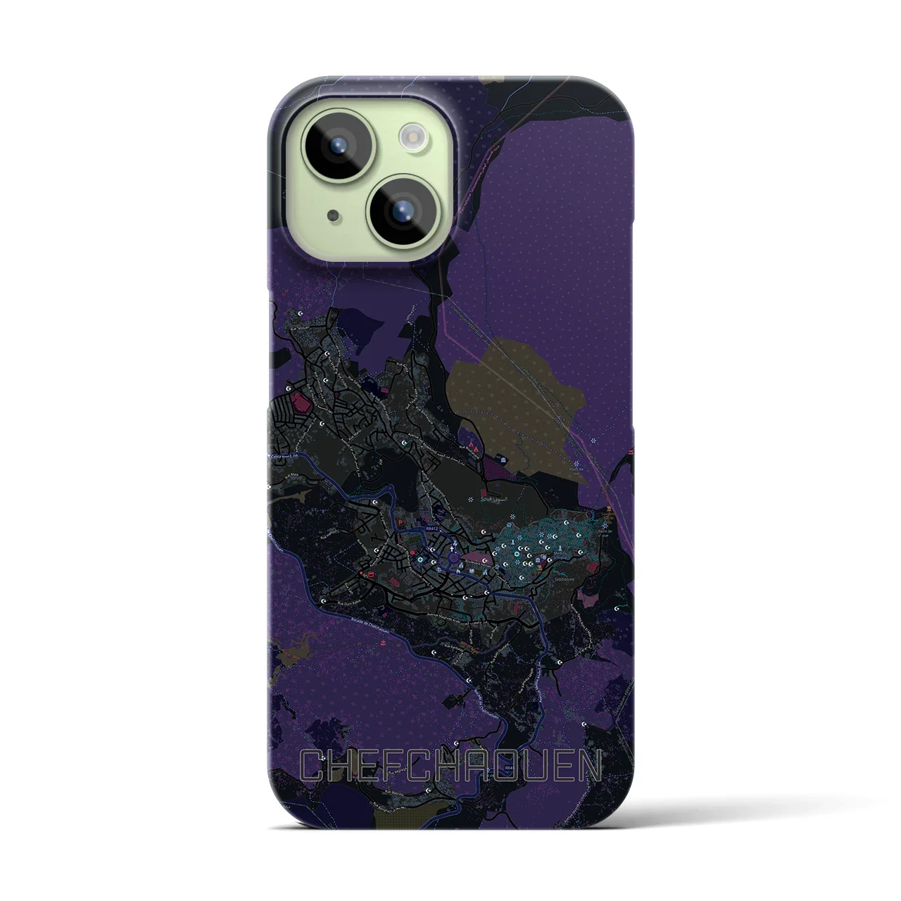 【シャウエン(モロッコ)】地図柄iPhoneケース(バックカバータイプ)