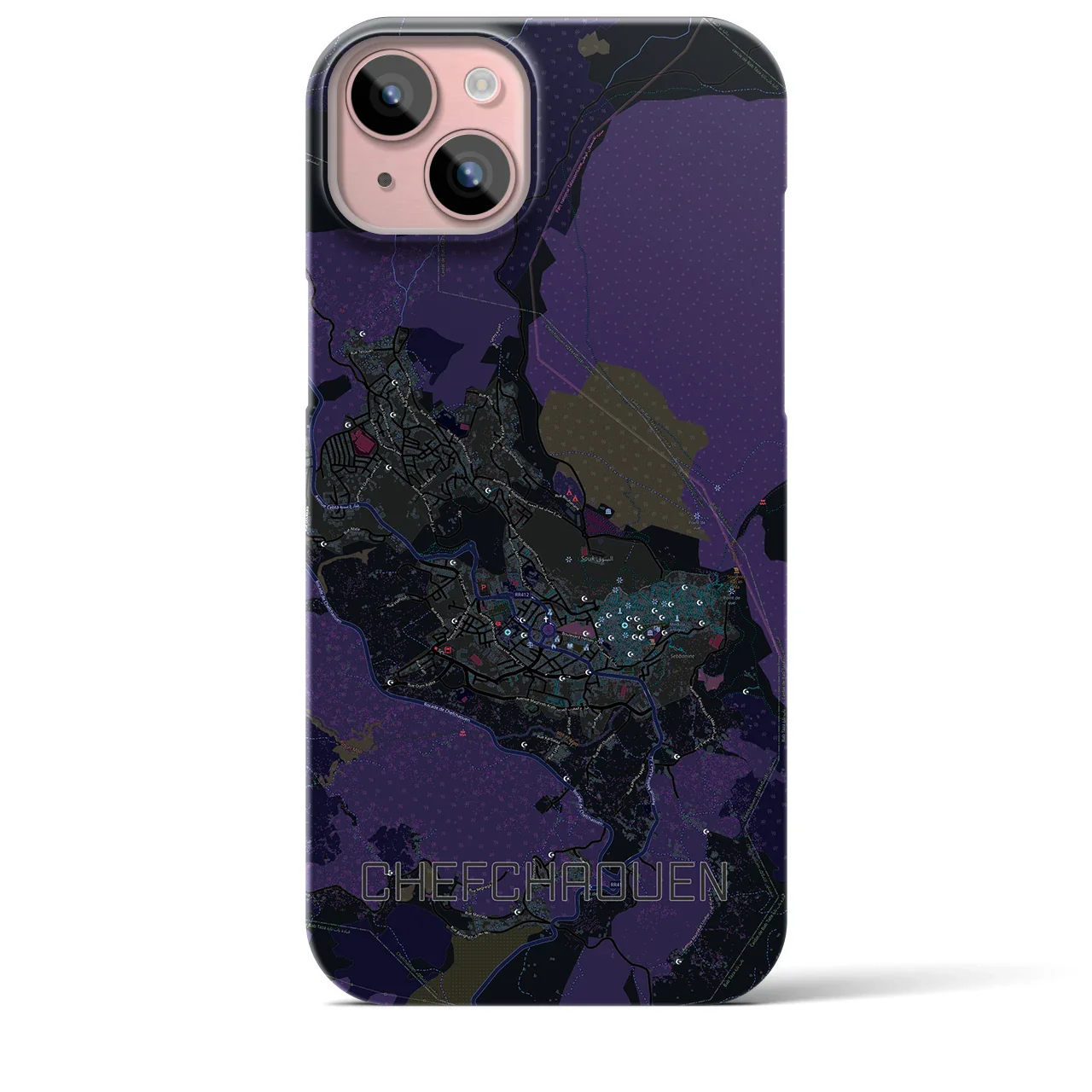 【シャウエン(モロッコ)】地図柄iPhoneケース(バックカバータイプ)