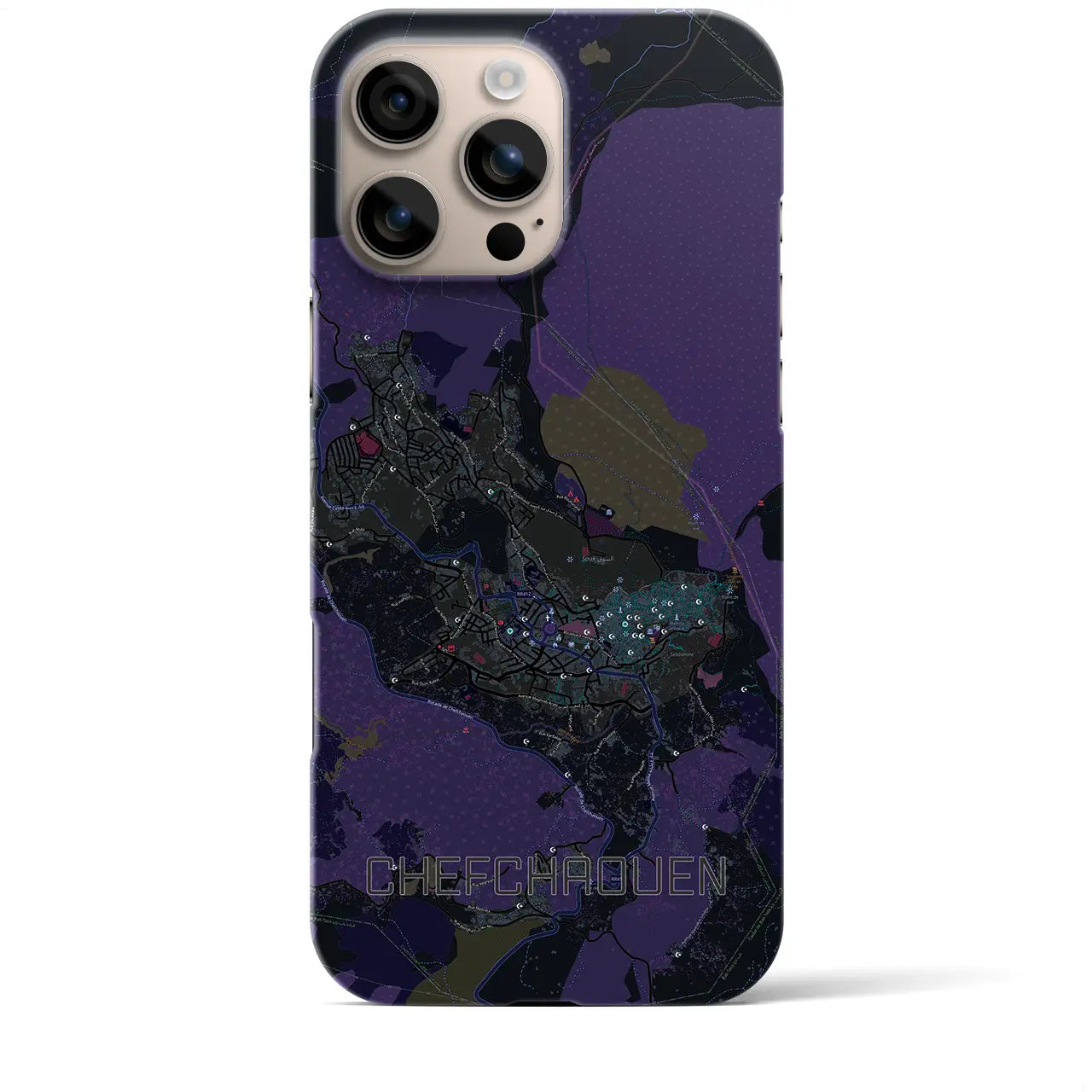 【シャウエン(モロッコ)】地図柄iPhoneケース(バックカバータイプ)