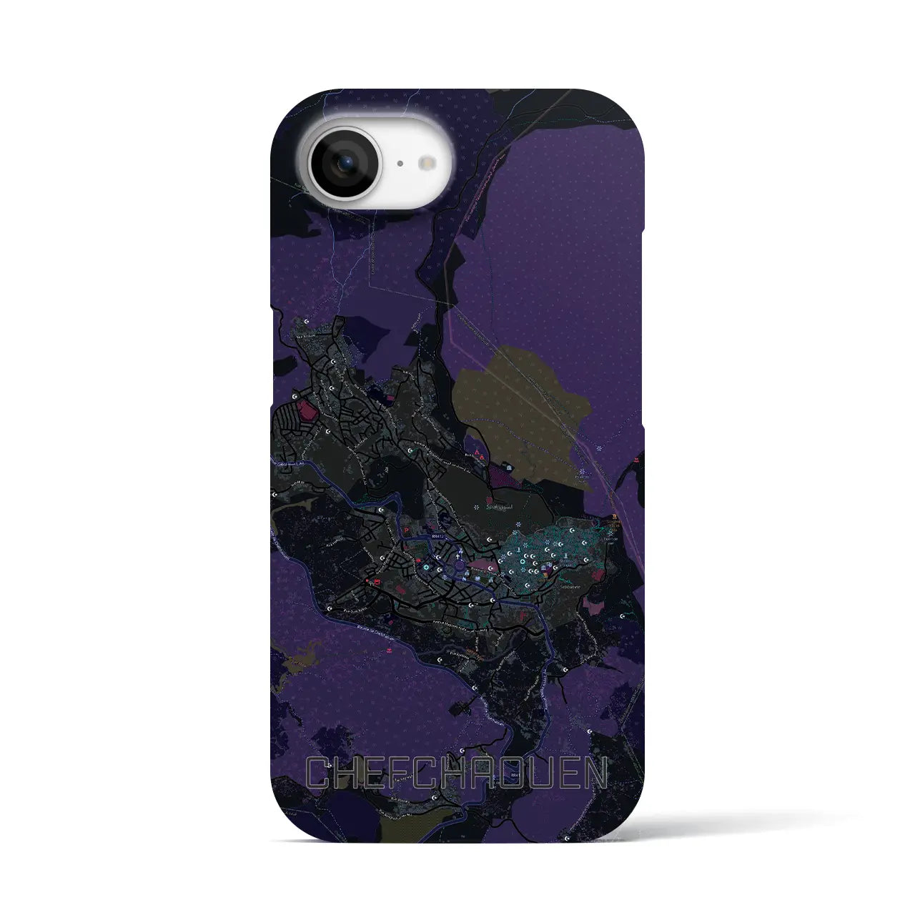 【シャウエン(モロッコ)】地図柄iPhoneケース(バックカバータイプ)