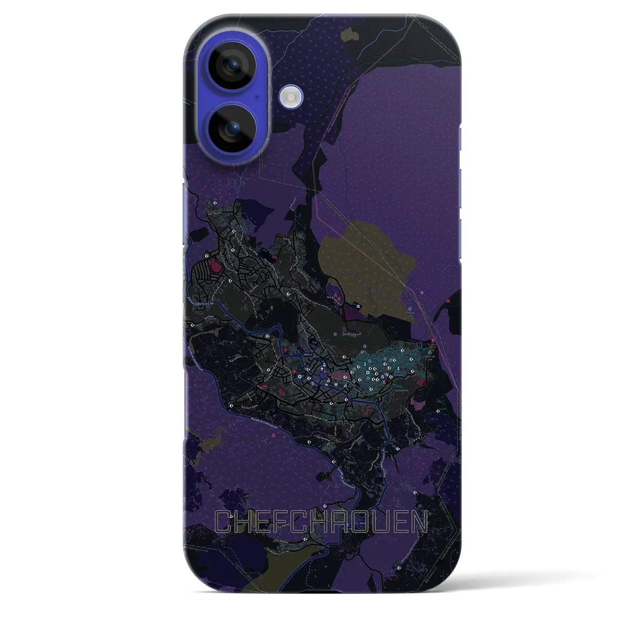 【シャウエン(モロッコ)】地図柄iPhoneケース(バックカバータイプ)