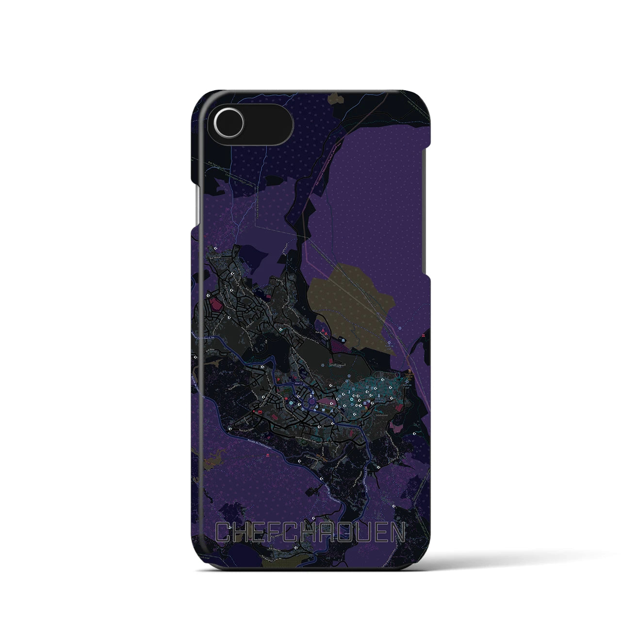 【シャウエン(モロッコ)】地図柄iPhoneケース(バックカバータイプ)