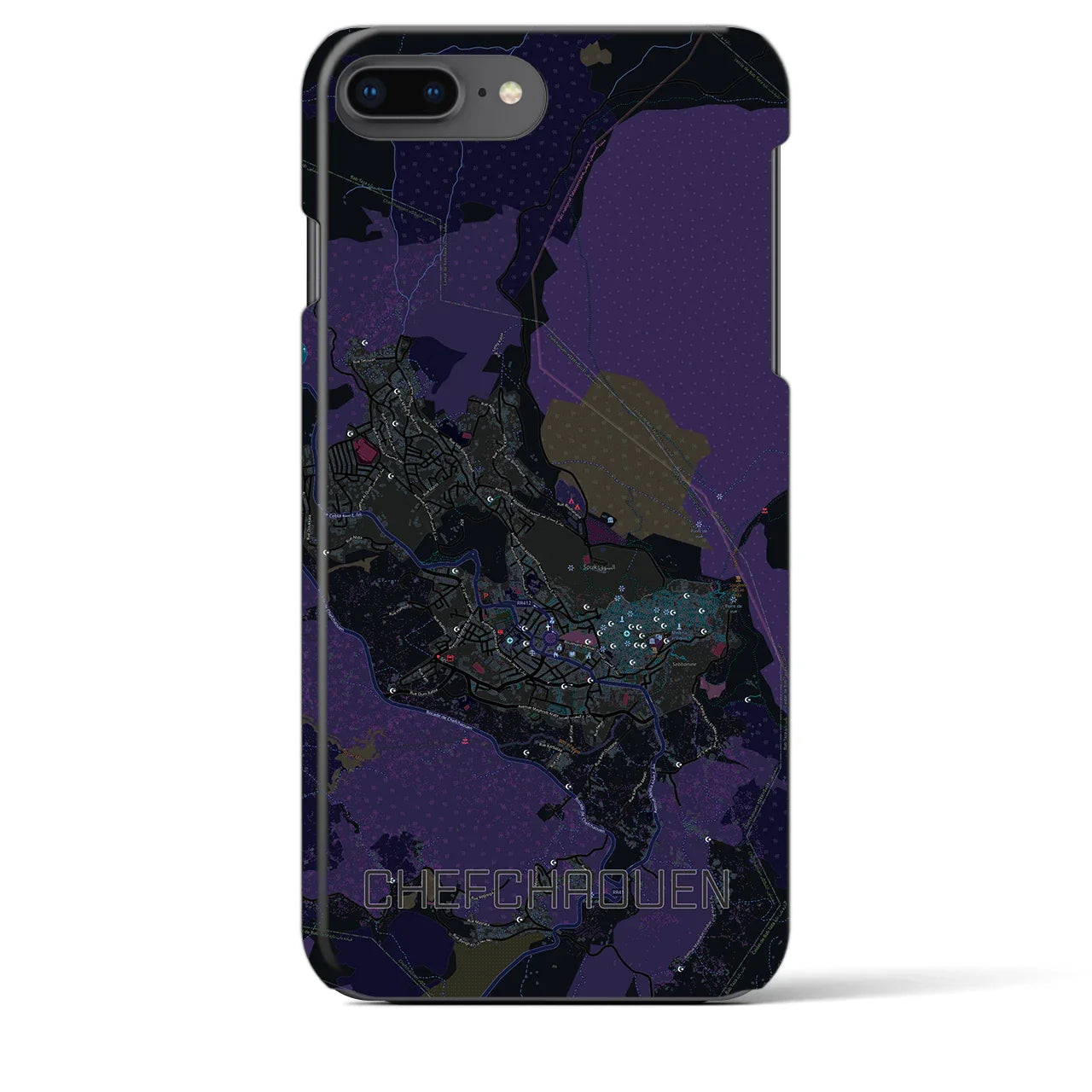 【シャウエン(モロッコ)】地図柄iPhoneケース(バックカバータイプ)