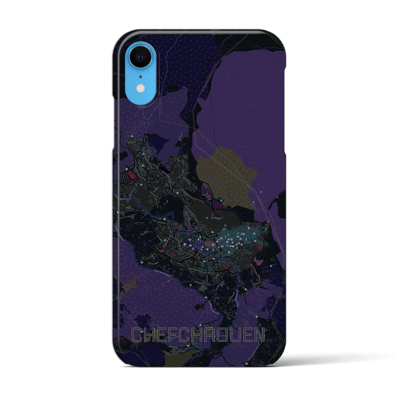 【シャウエン(モロッコ)】地図柄iPhoneケース(バックカバータイプ)