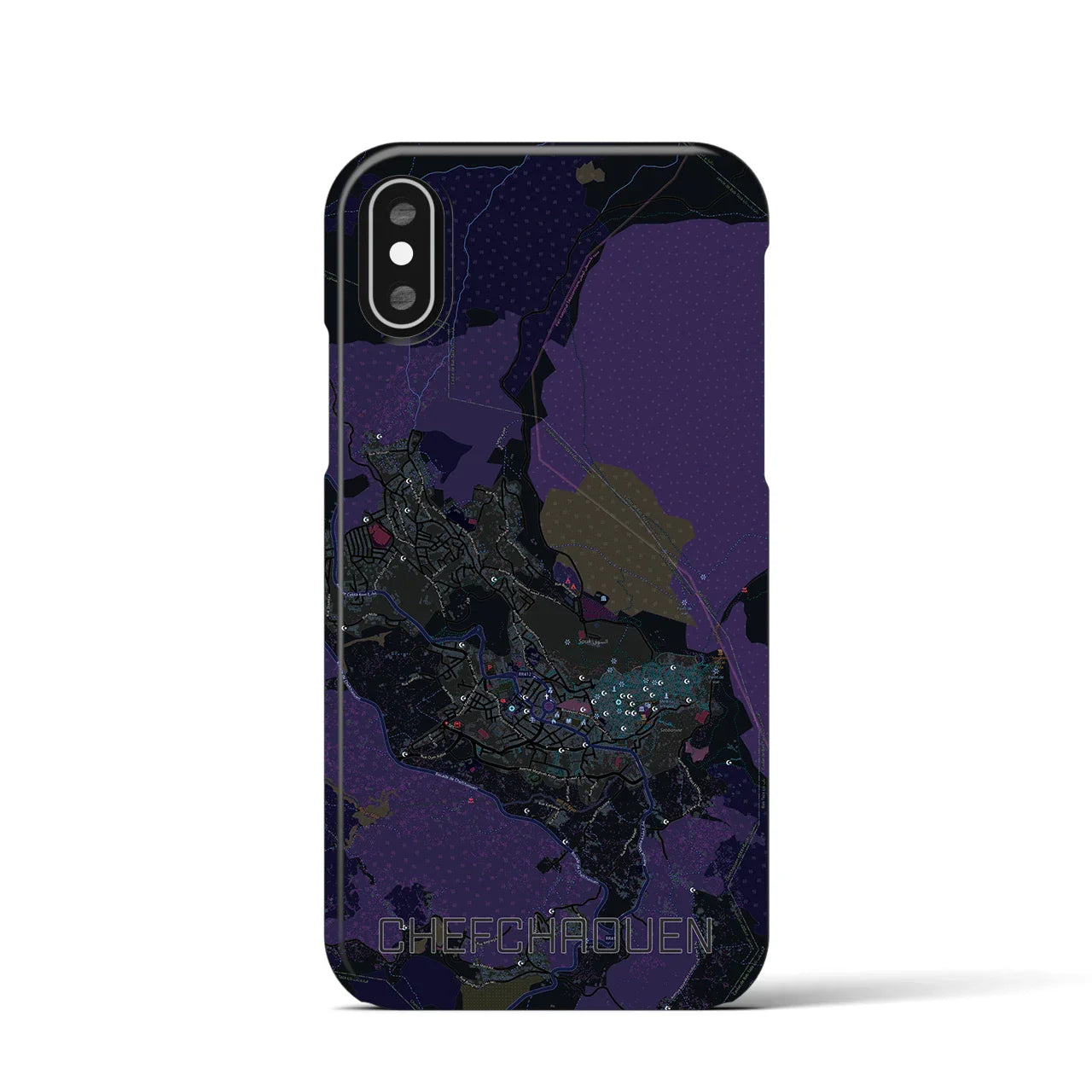 【シャウエン(モロッコ)】地図柄iPhoneケース(バックカバータイプ)