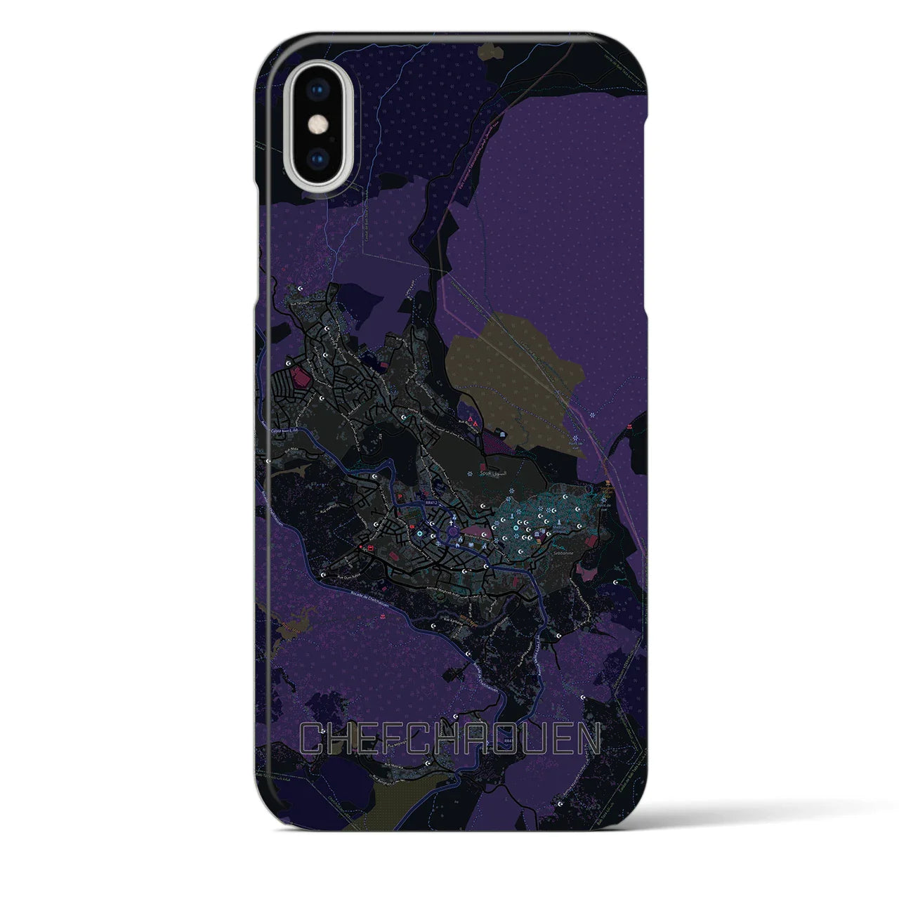 【シャウエン(モロッコ)】地図柄iPhoneケース(バックカバータイプ)