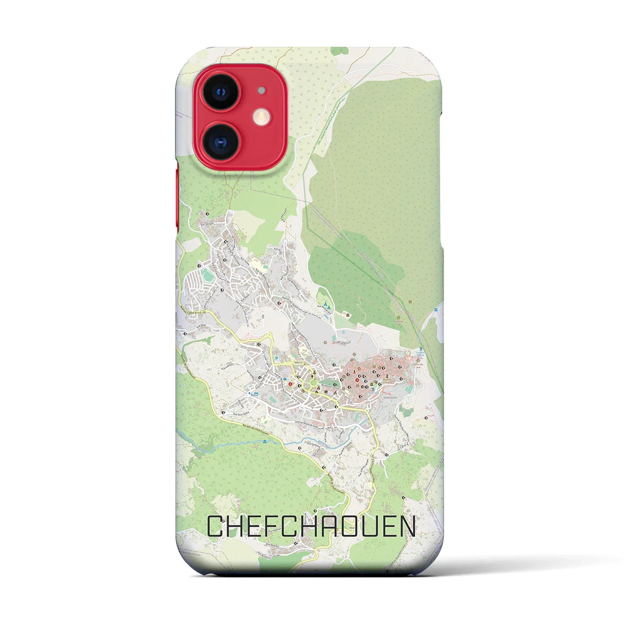 【シャウエン(モロッコ)】地図柄iPhoneケース(バックカバータイプ)