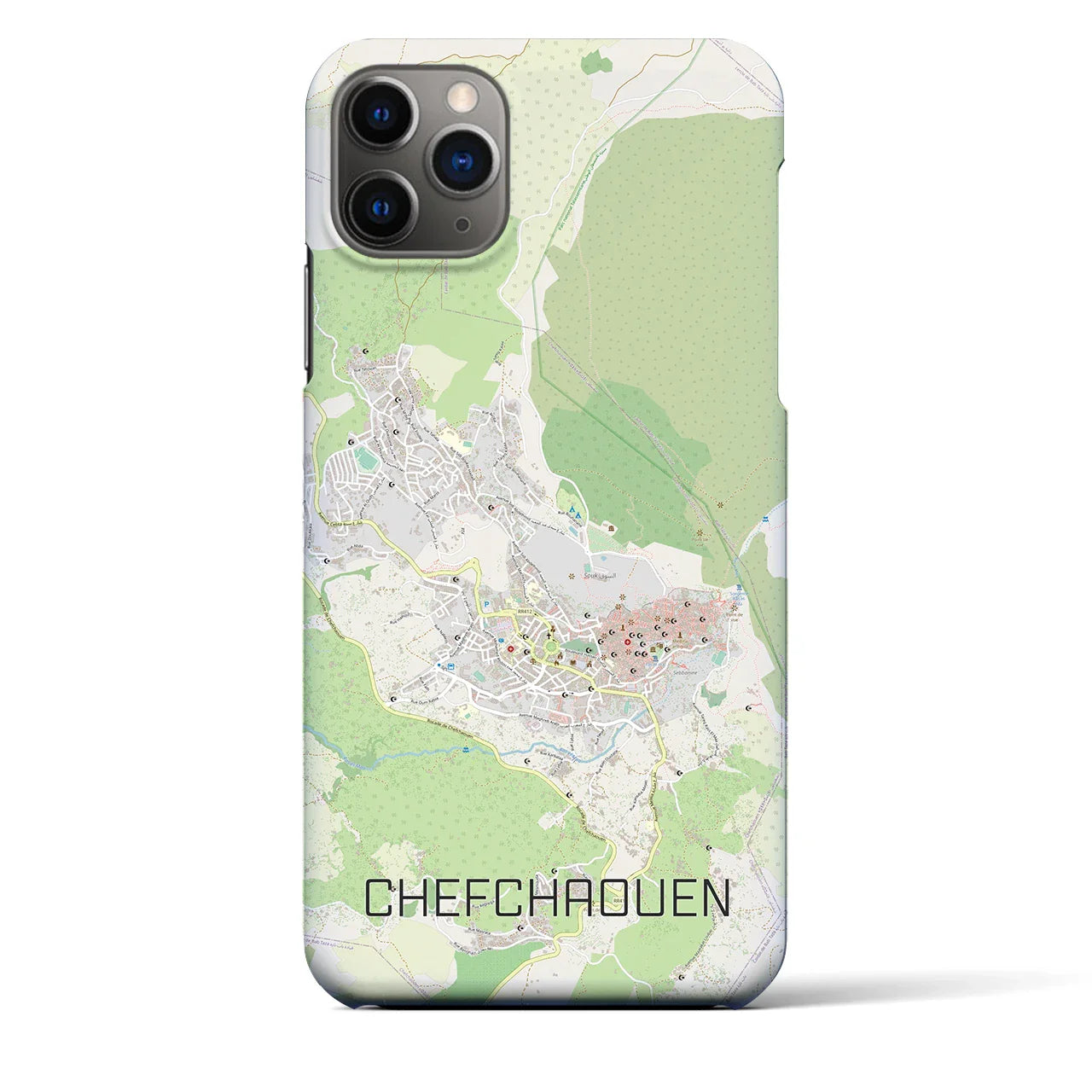 【シャウエン(モロッコ)】地図柄iPhoneケース(バックカバータイプ)
