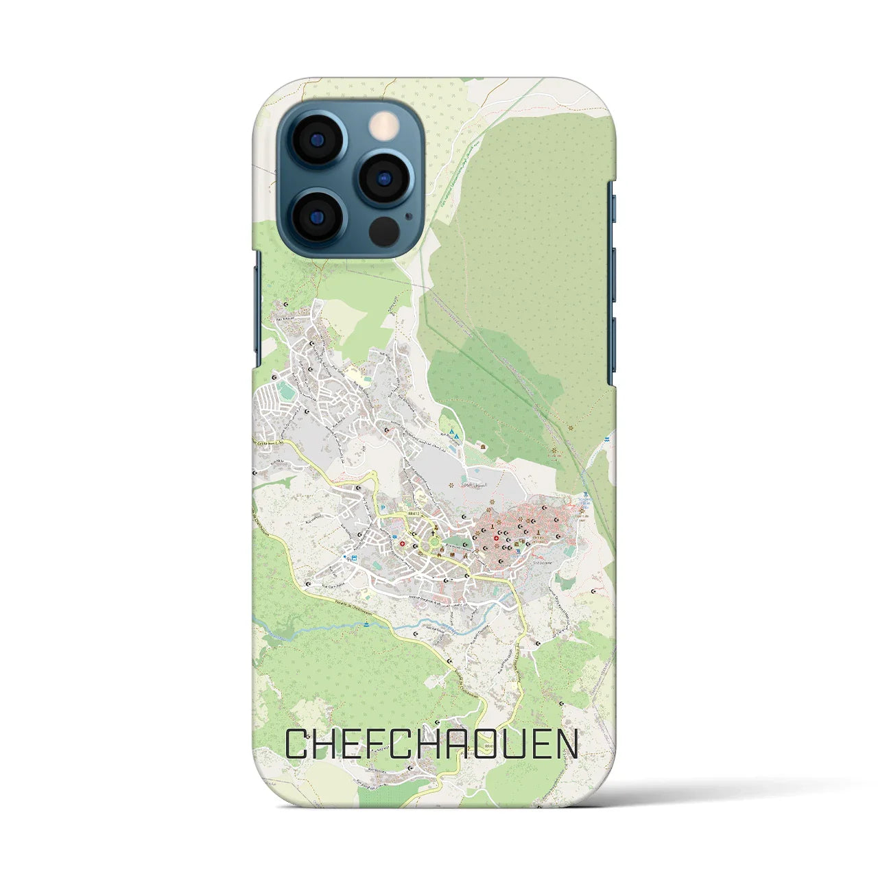 【シャウエン(モロッコ)】地図柄iPhoneケース(バックカバータイプ)