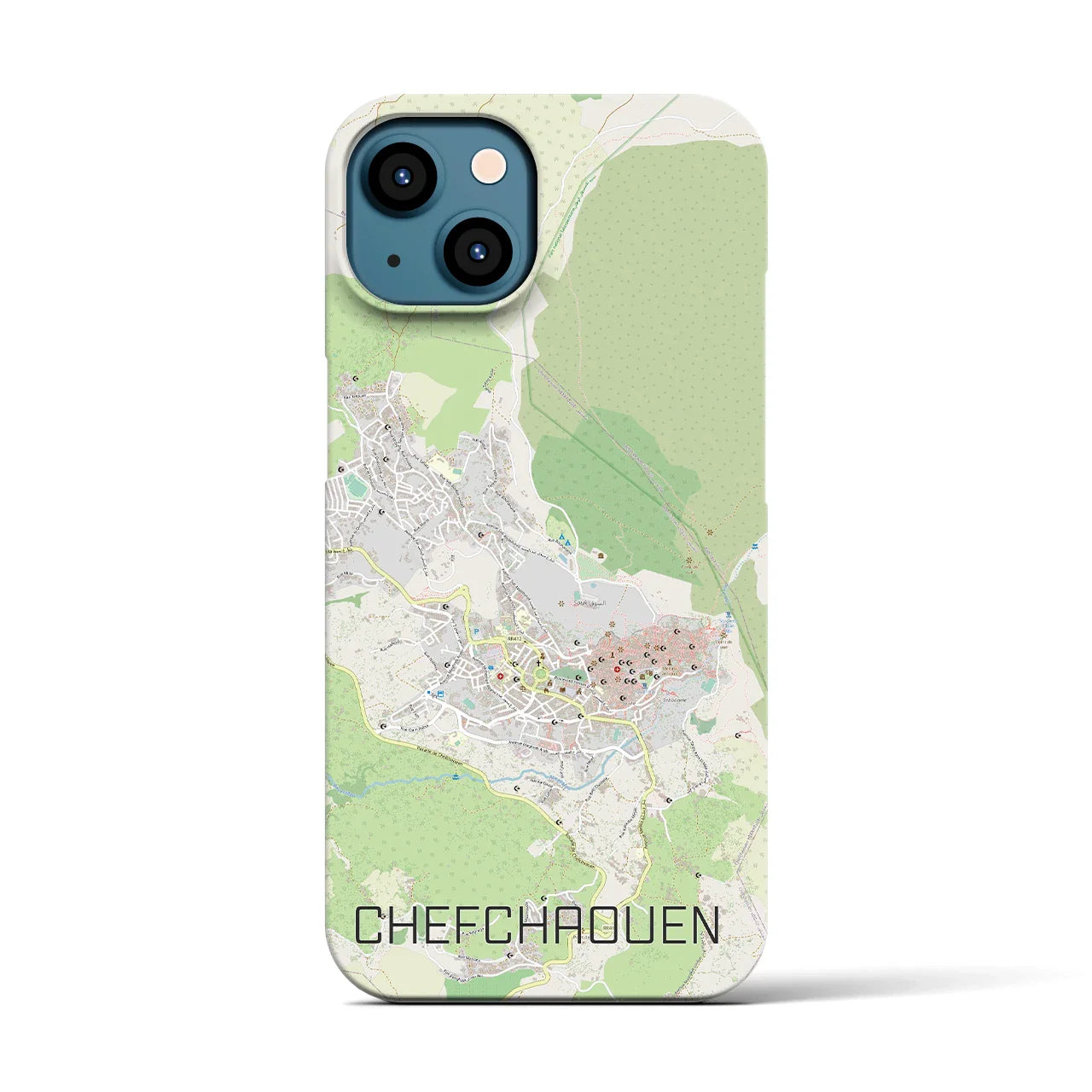 【シャウエン(モロッコ)】地図柄iPhoneケース(バックカバータイプ)