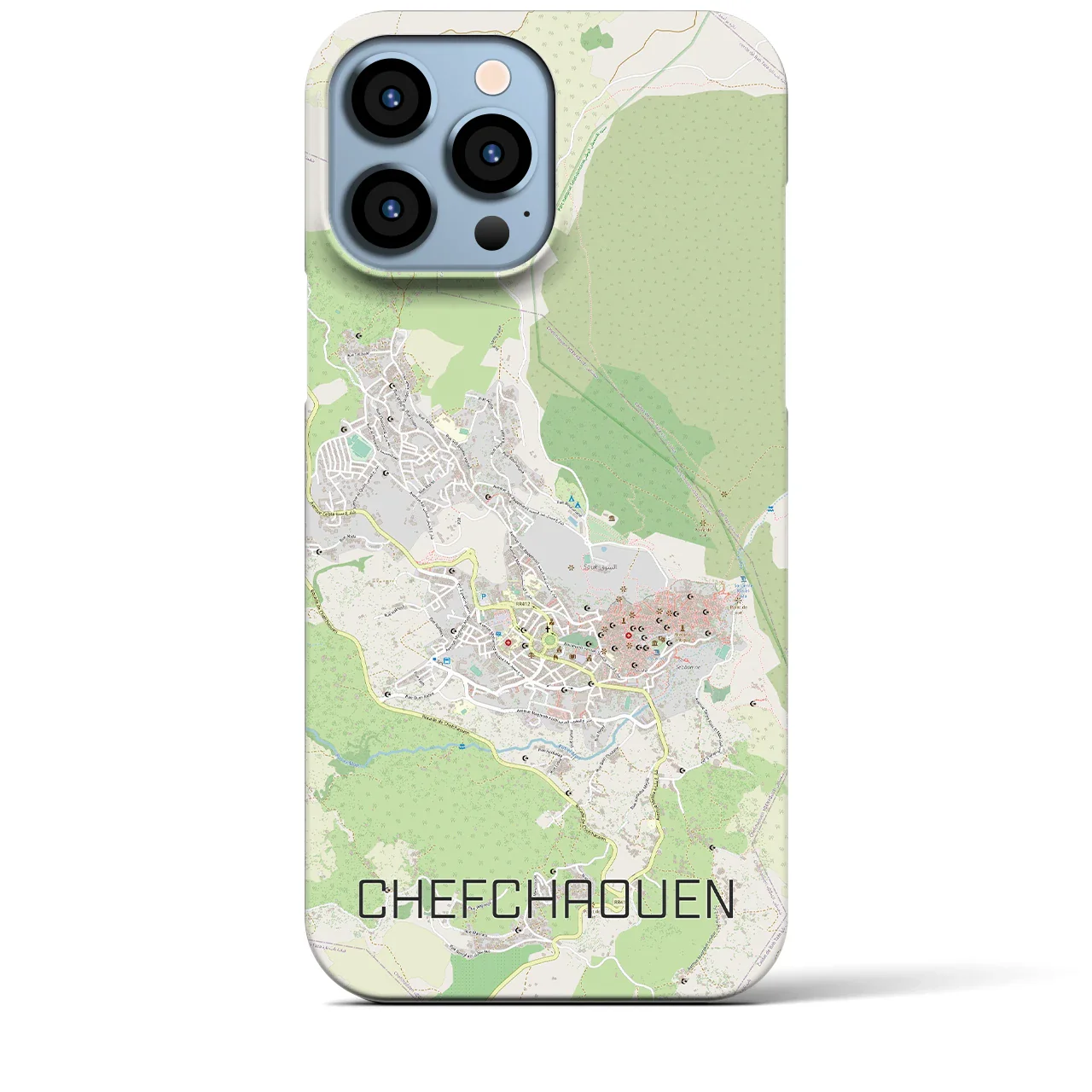 【シャウエン(モロッコ)】地図柄iPhoneケース(バックカバータイプ)