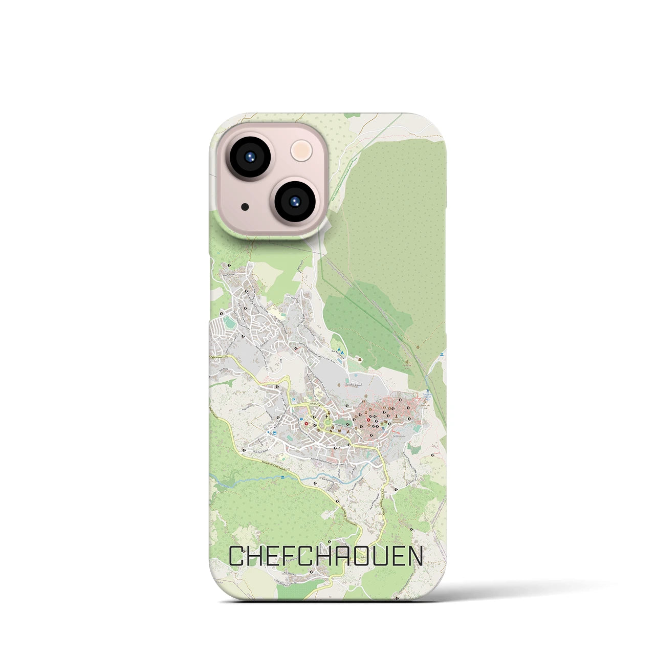 【シャウエン(モロッコ)】地図柄iPhoneケース(バックカバータイプ)