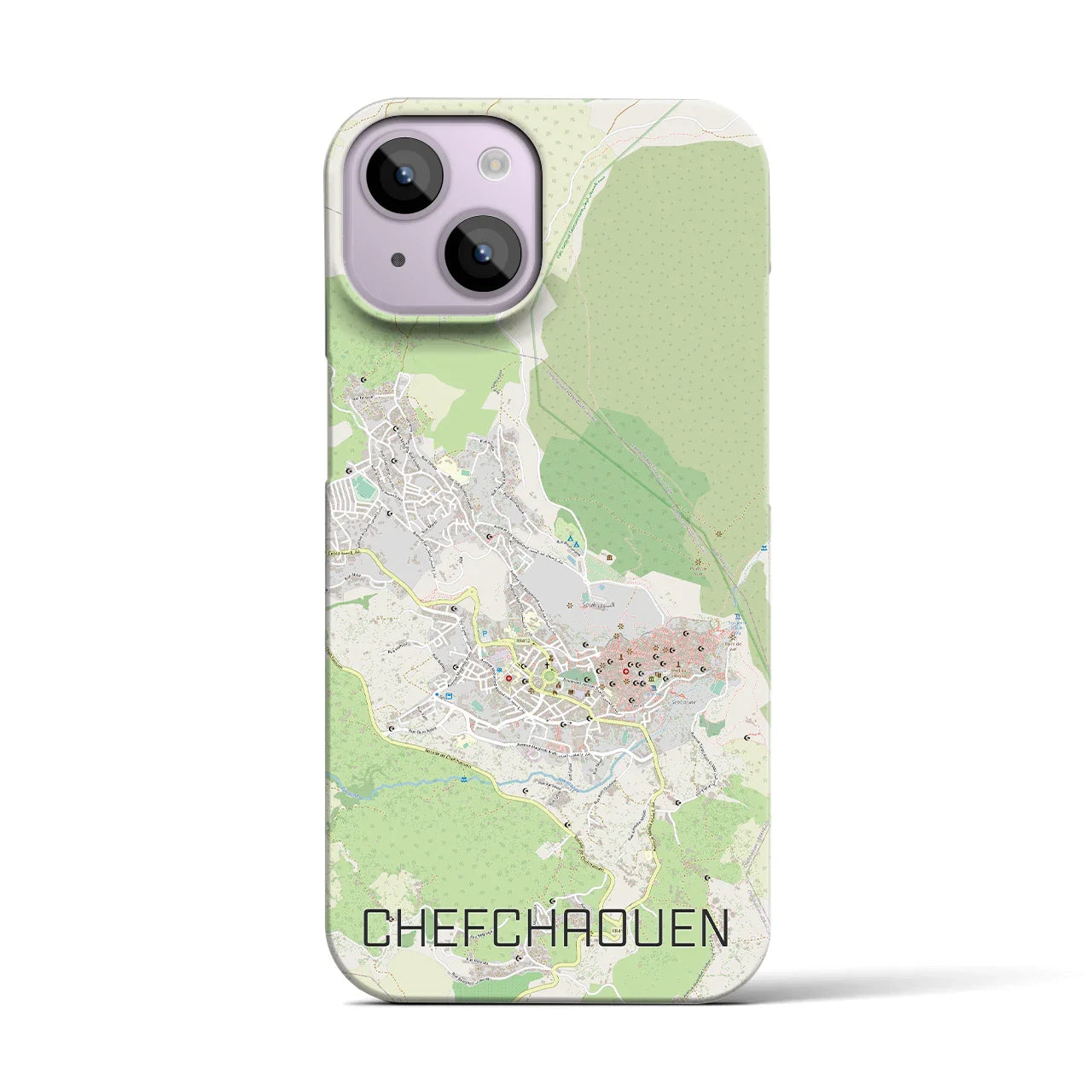 【シャウエン(モロッコ)】地図柄iPhoneケース(バックカバータイプ)