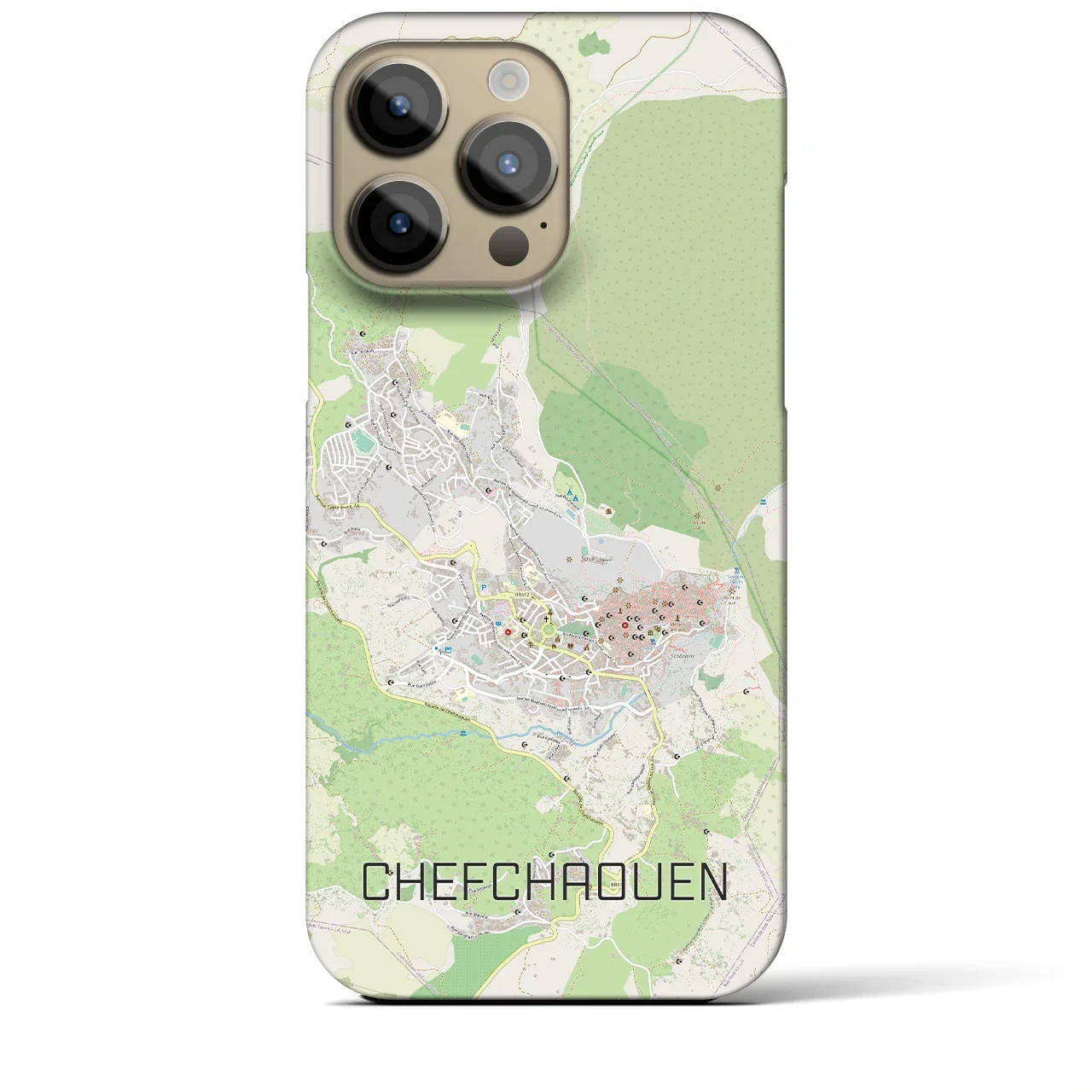 【シャウエン(モロッコ)】地図柄iPhoneケース(バックカバータイプ)