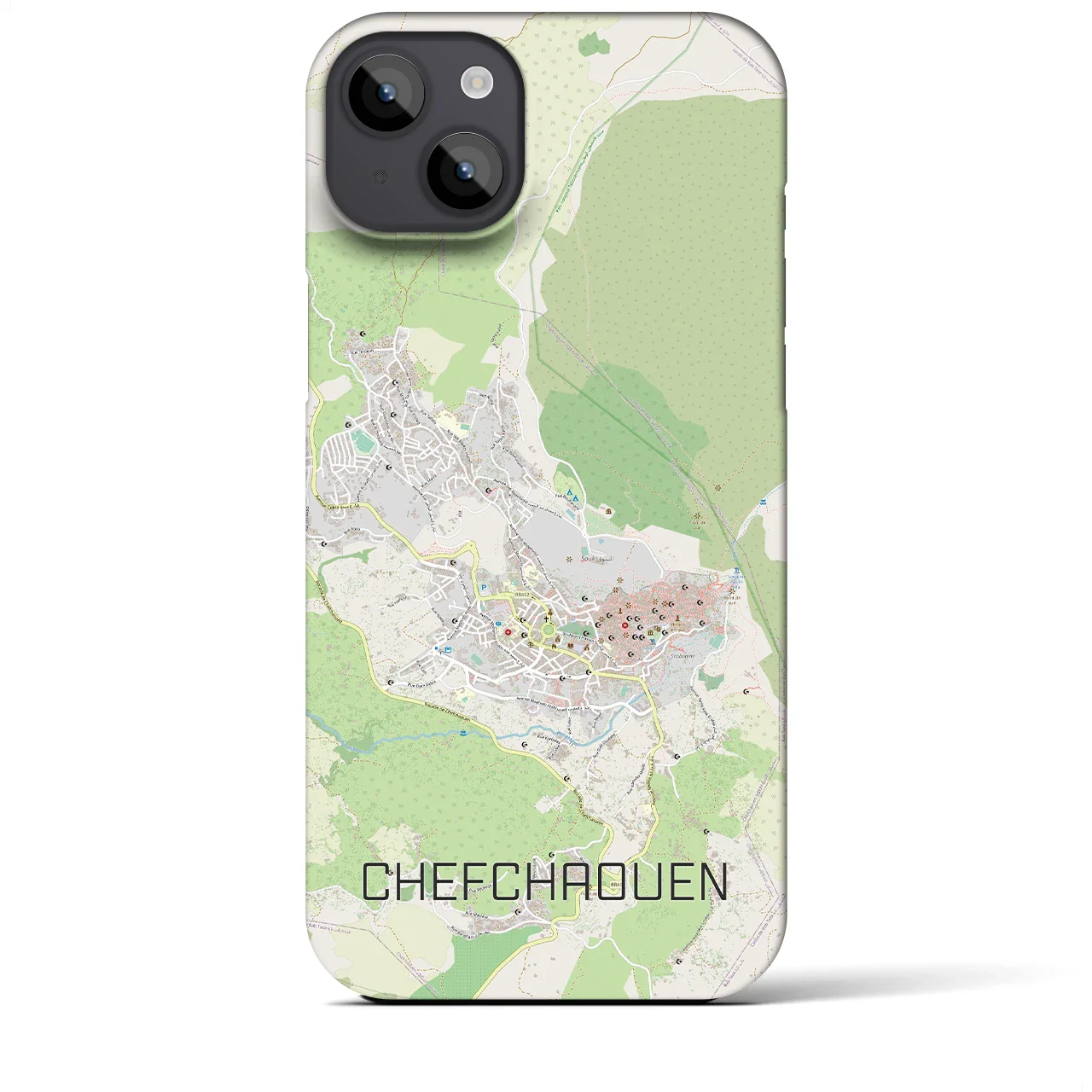 【シャウエン(モロッコ)】地図柄iPhoneケース(バックカバータイプ)
