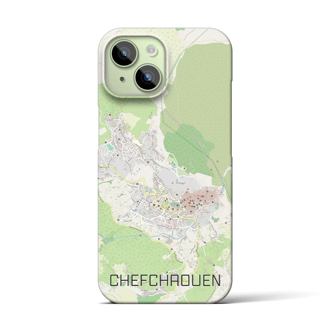 【シャウエン(モロッコ)】地図柄iPhoneケース(バックカバータイプ)